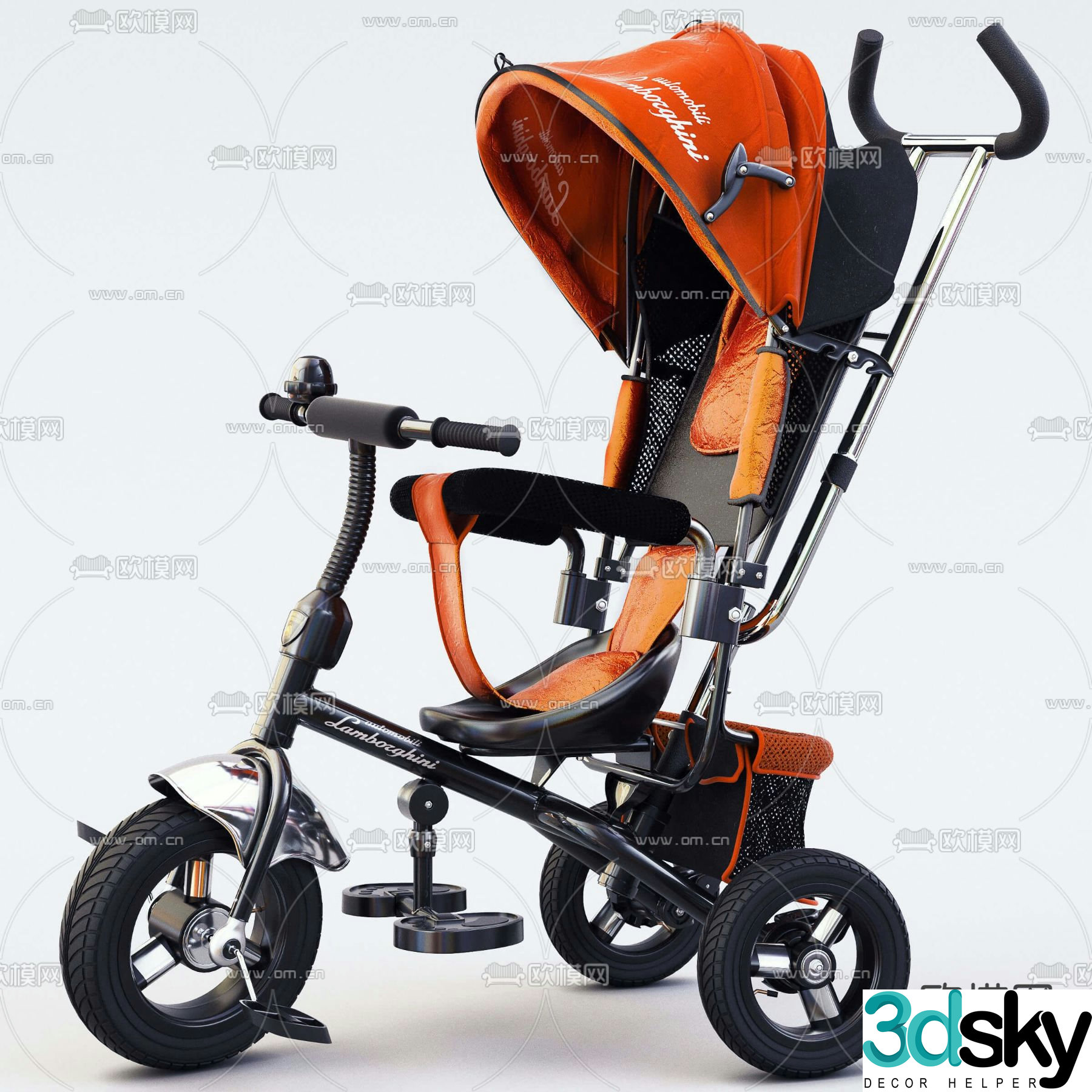 Modern stroller crib 3d model