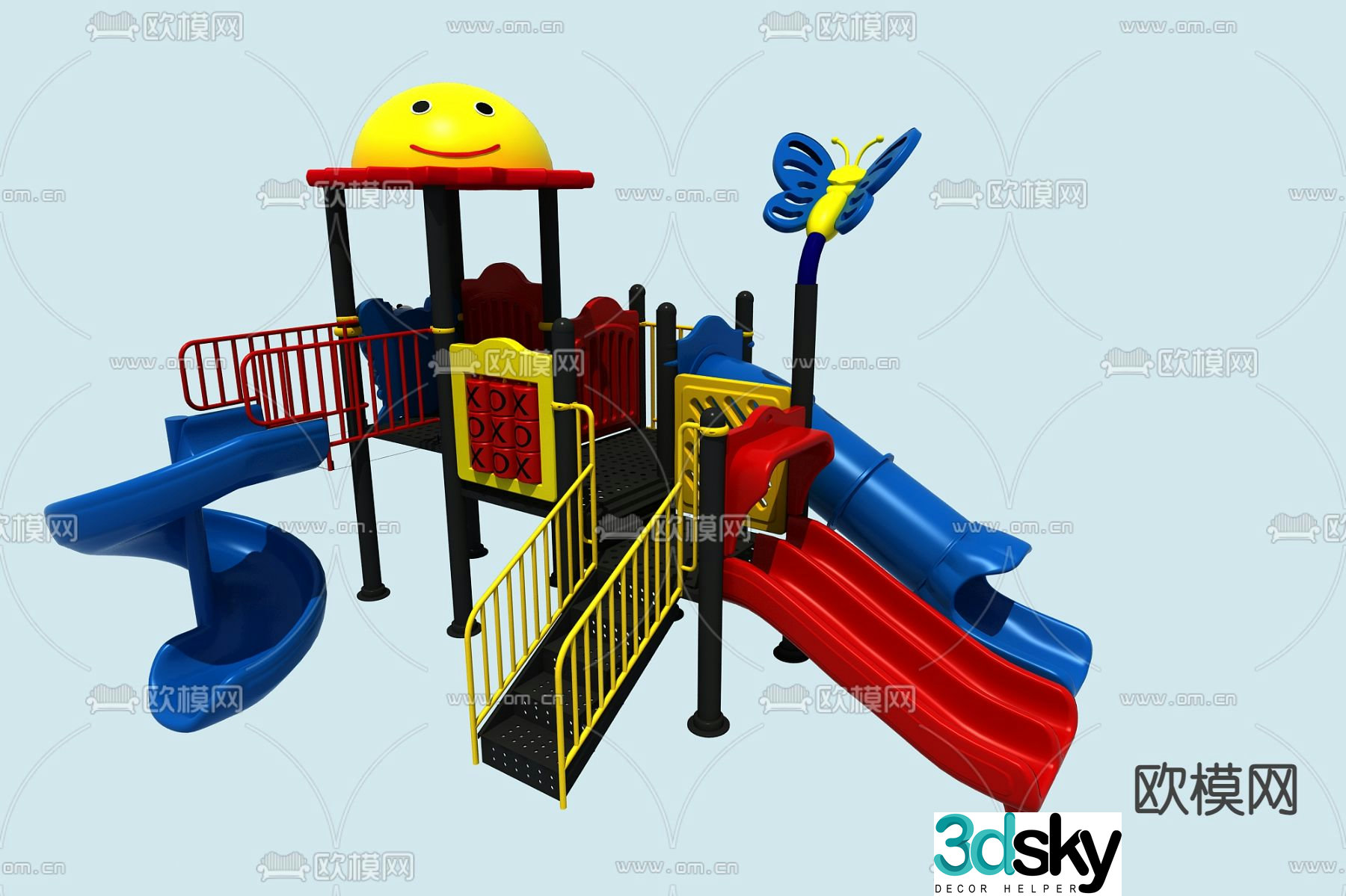Modern children's slide ride 3d model