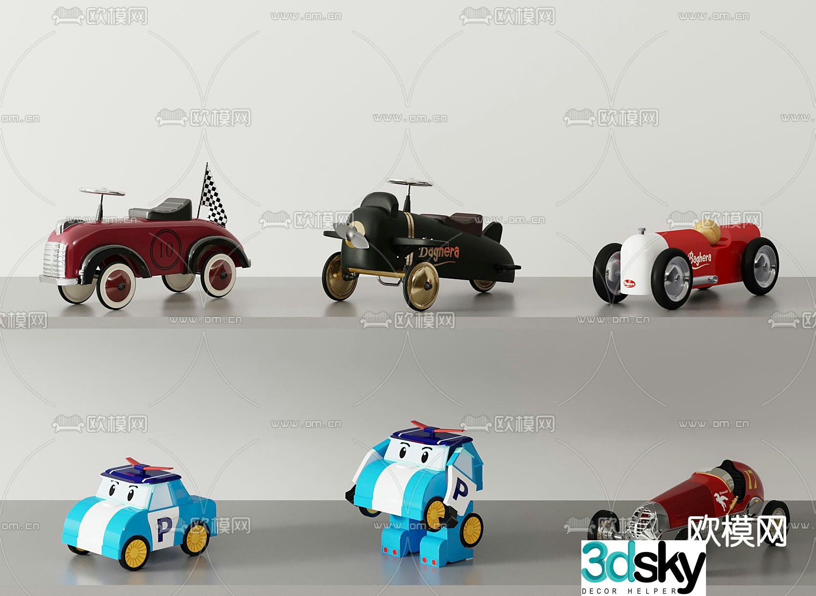 Modern children’s toy car 3d model