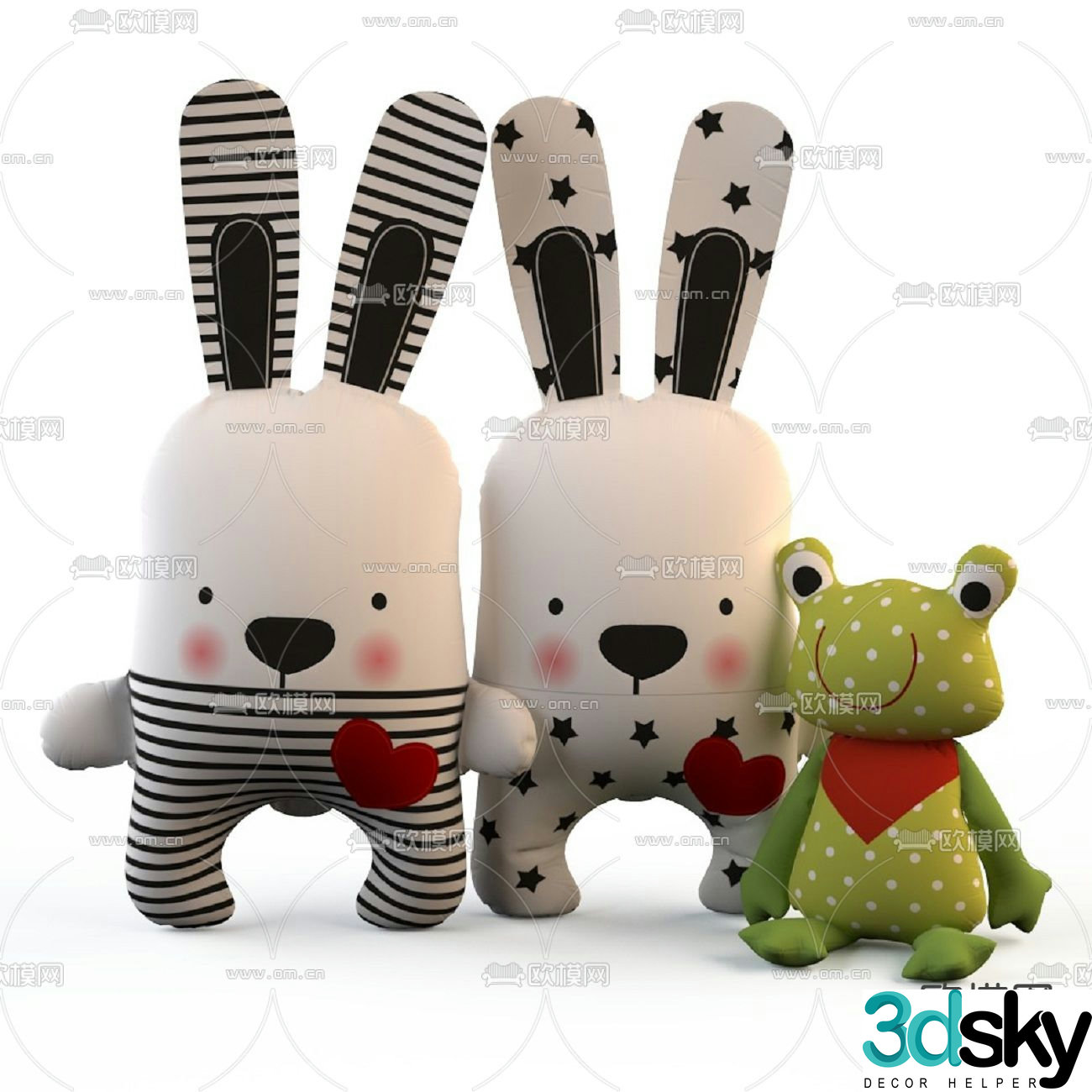 Modern fabric toy doll 3d model