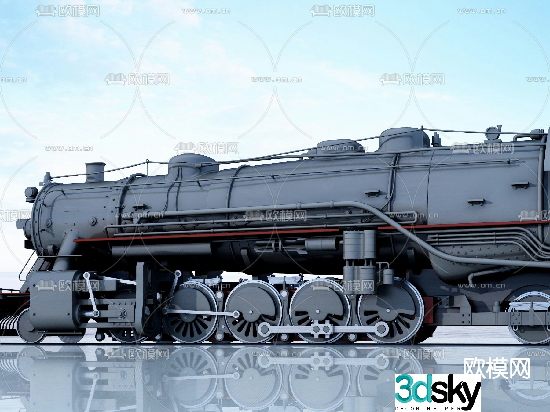 Industrial style locomotive 3d model