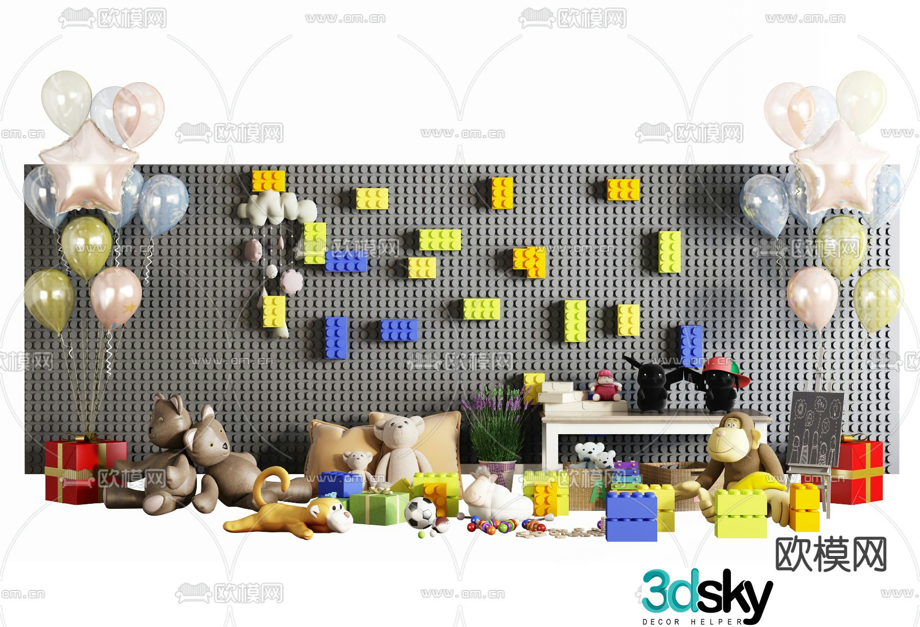 Modern lego children’s building block toy 3d model