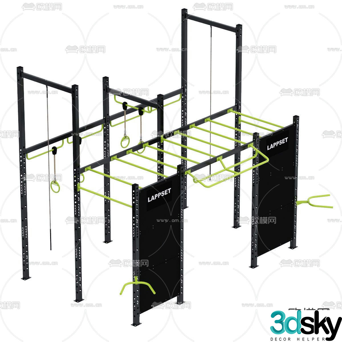 Modern fitness equipment 3d model
