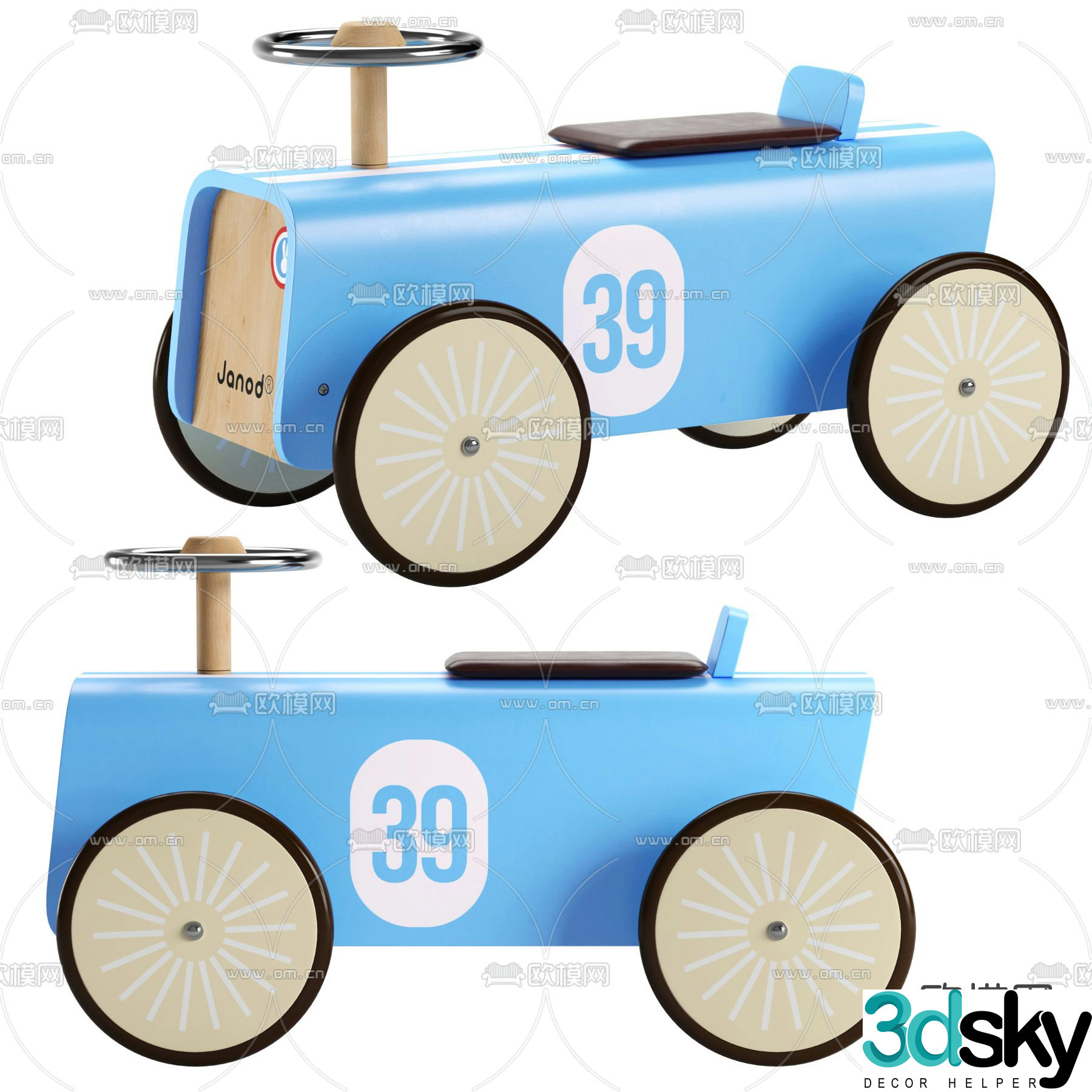 Modern children’s toy car 3d model