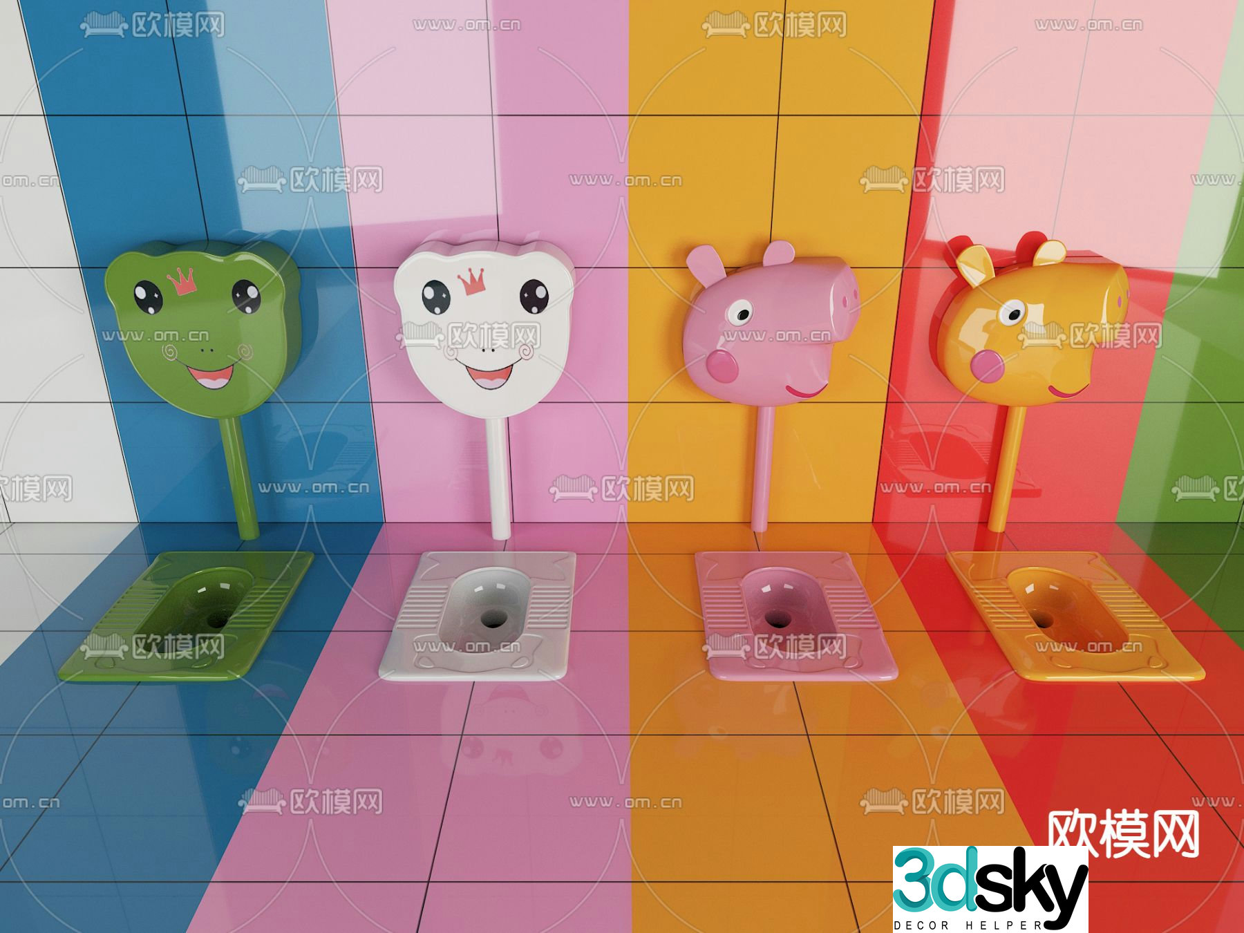 Modern children’s squatty toilet 3d model