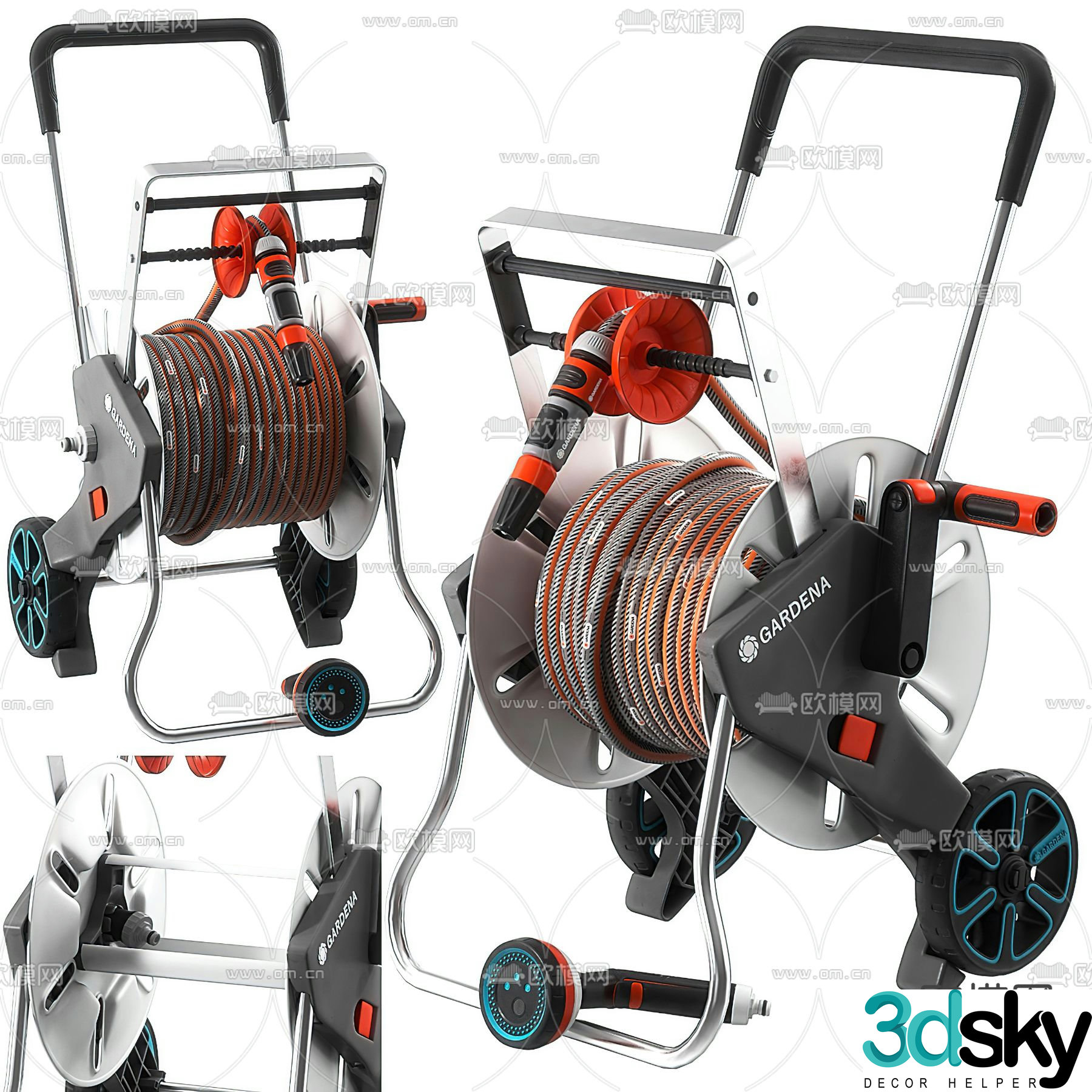 Modern garden high pressure water gun 3d model