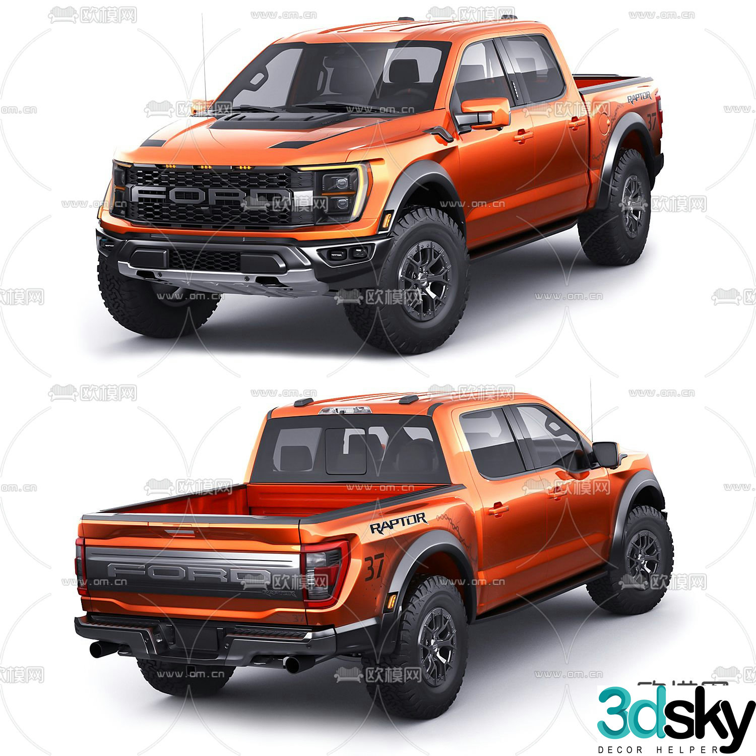 Modern pickup car 3d model
