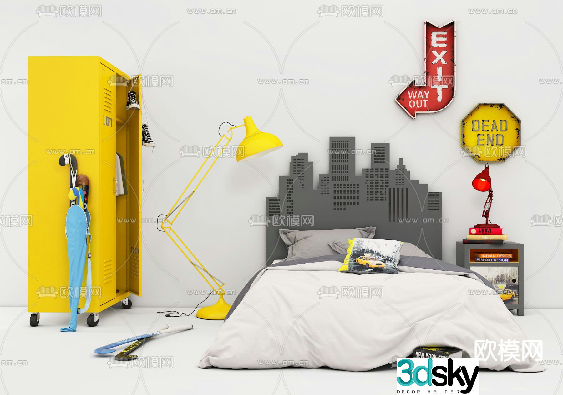 Industrial style children’s bed 3d model