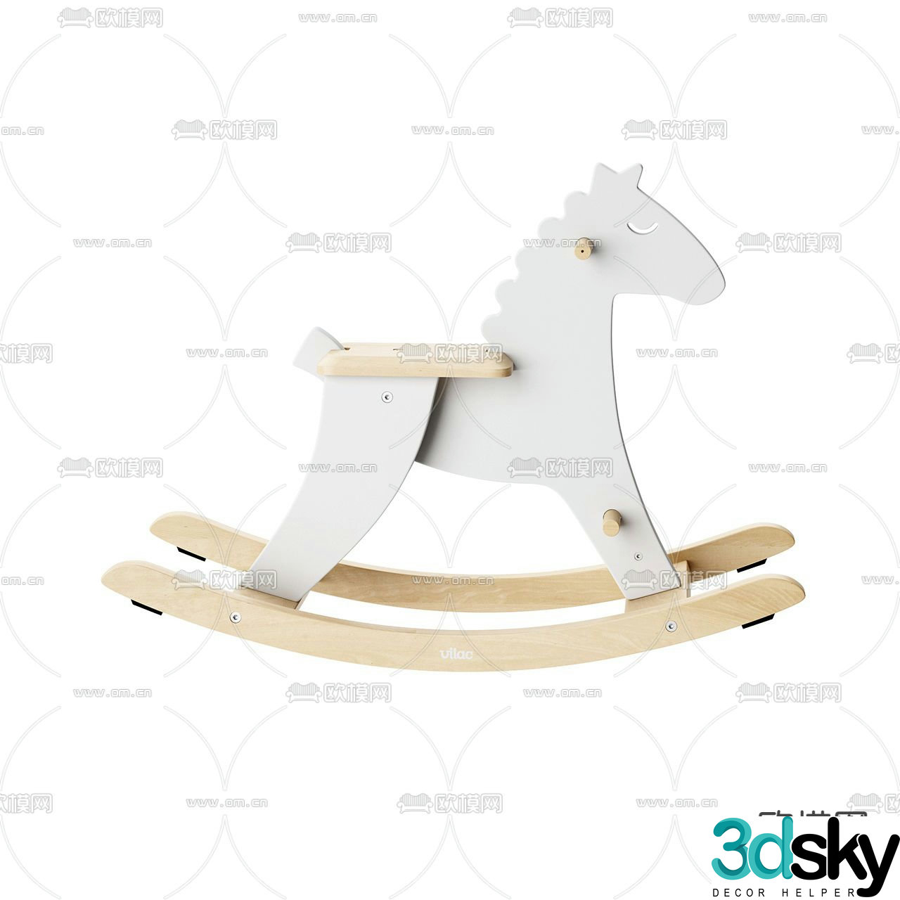 Modern children’s rocking horse toy 3d model