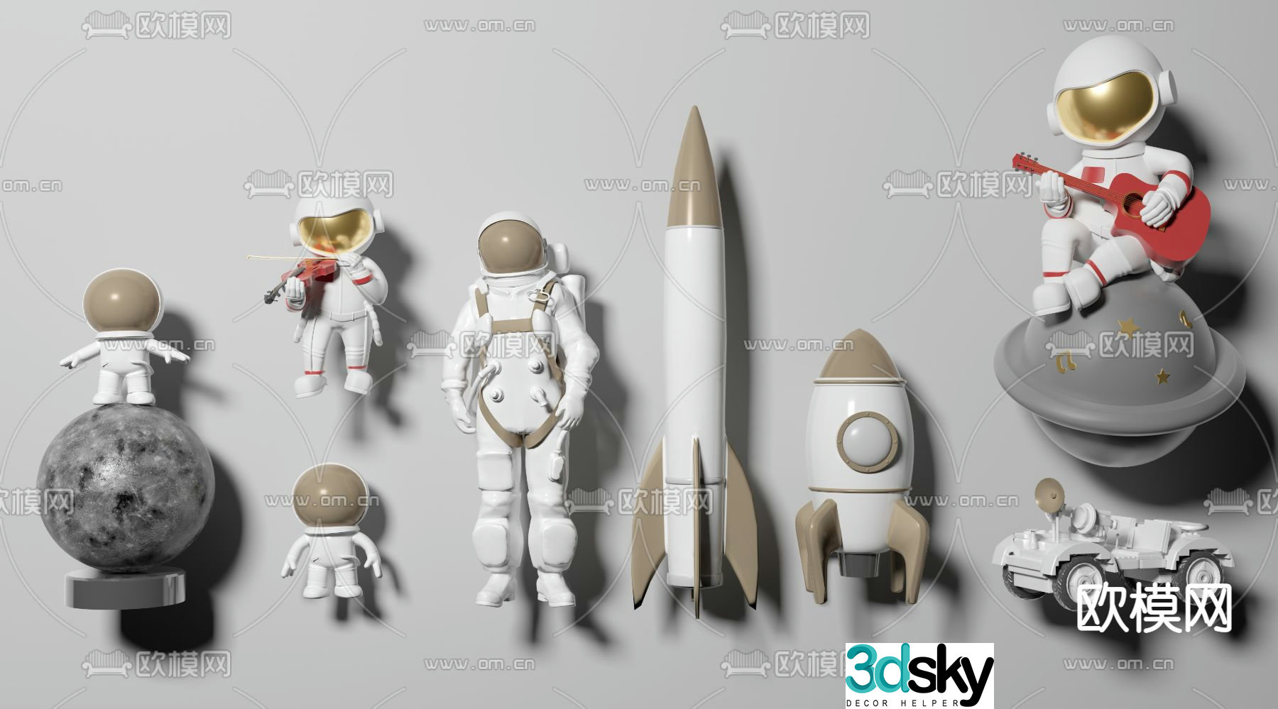 Modern astronaut toy ornament 3d model