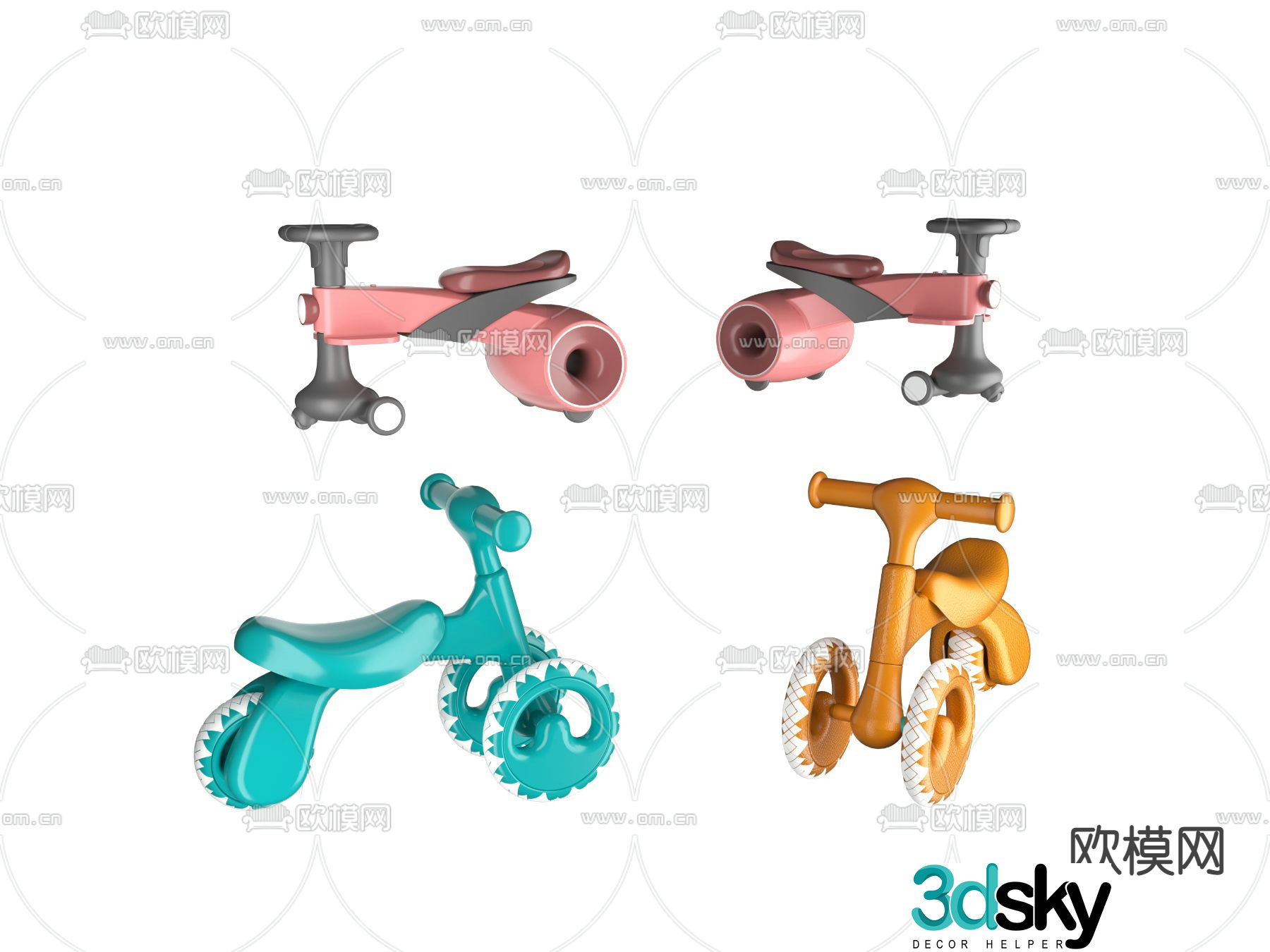 Modern children’s toy car 3d model
