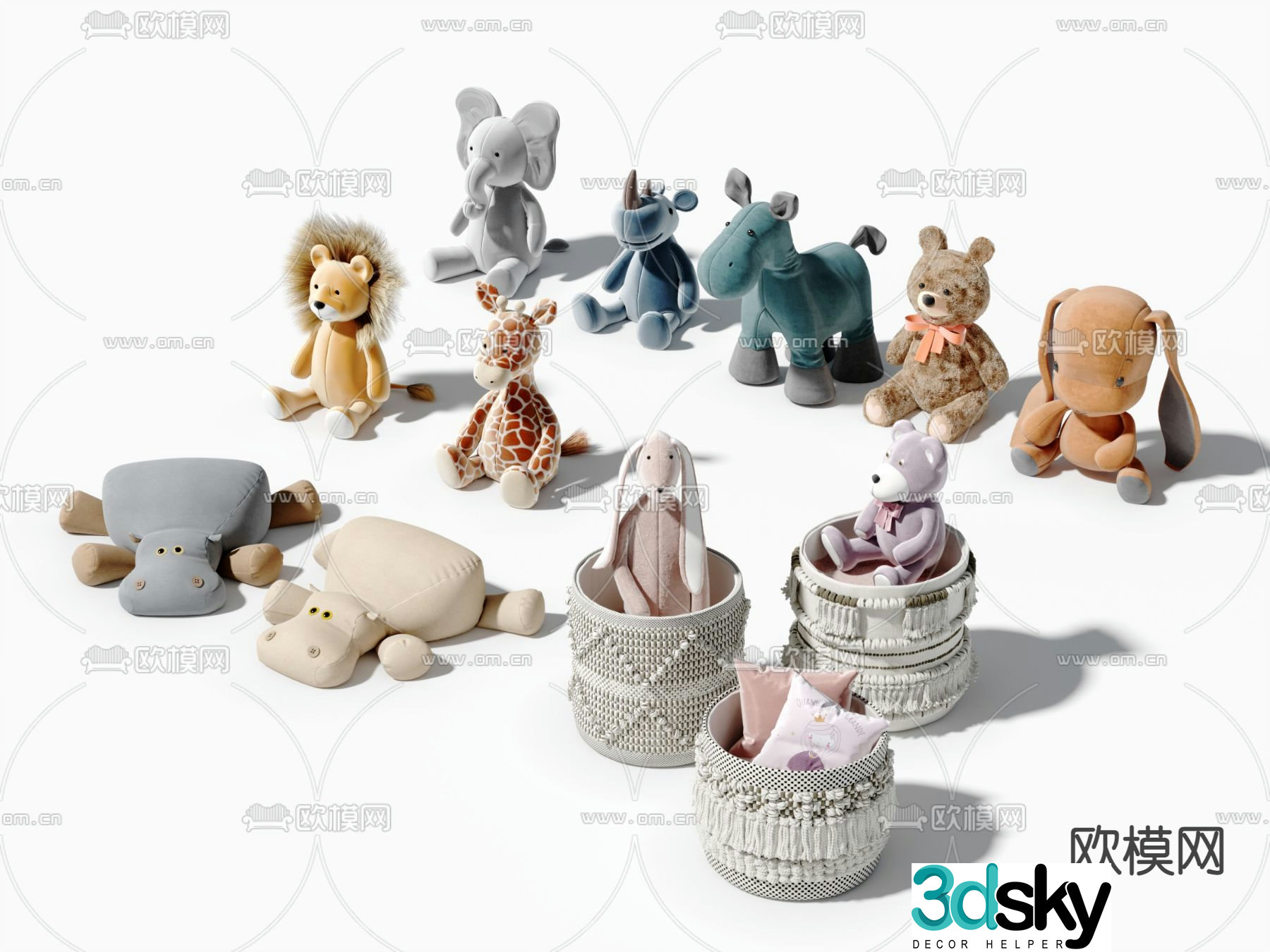 Modern children’s plush toy 3d model