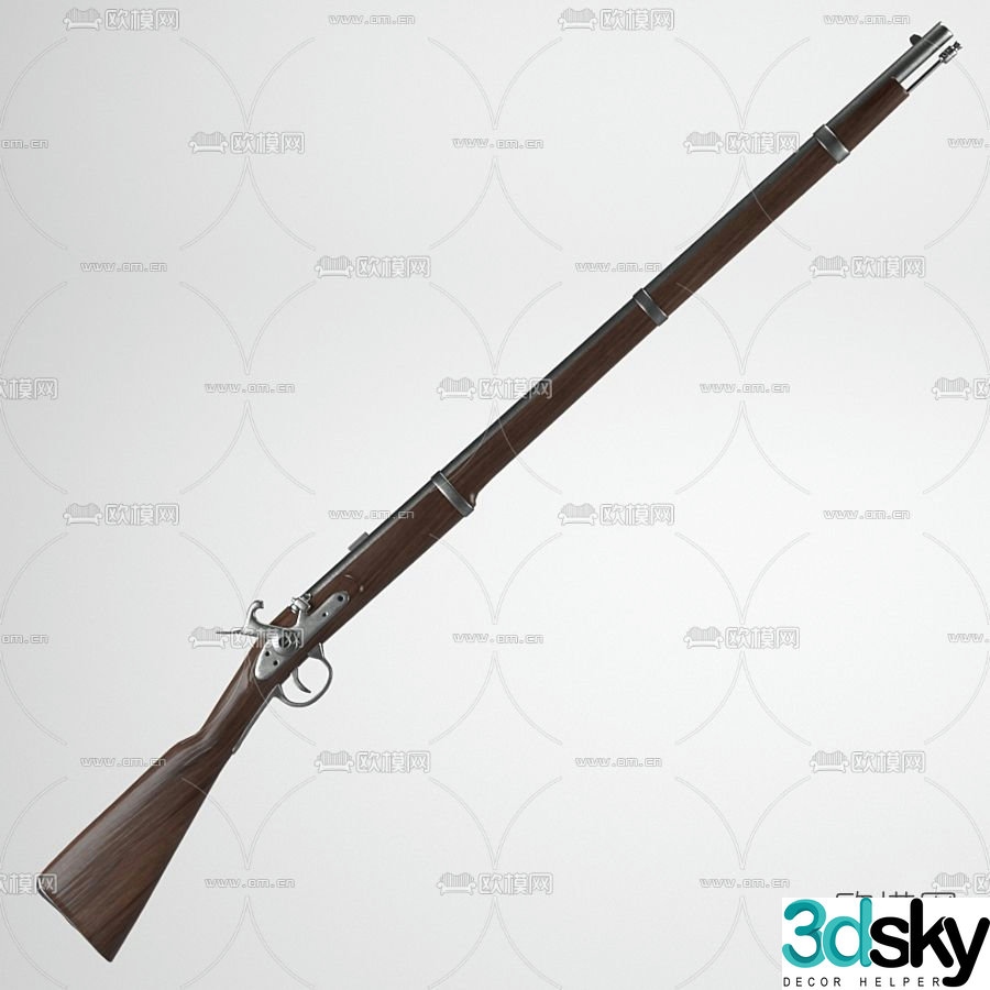European classical gunpowder gun free 3d model