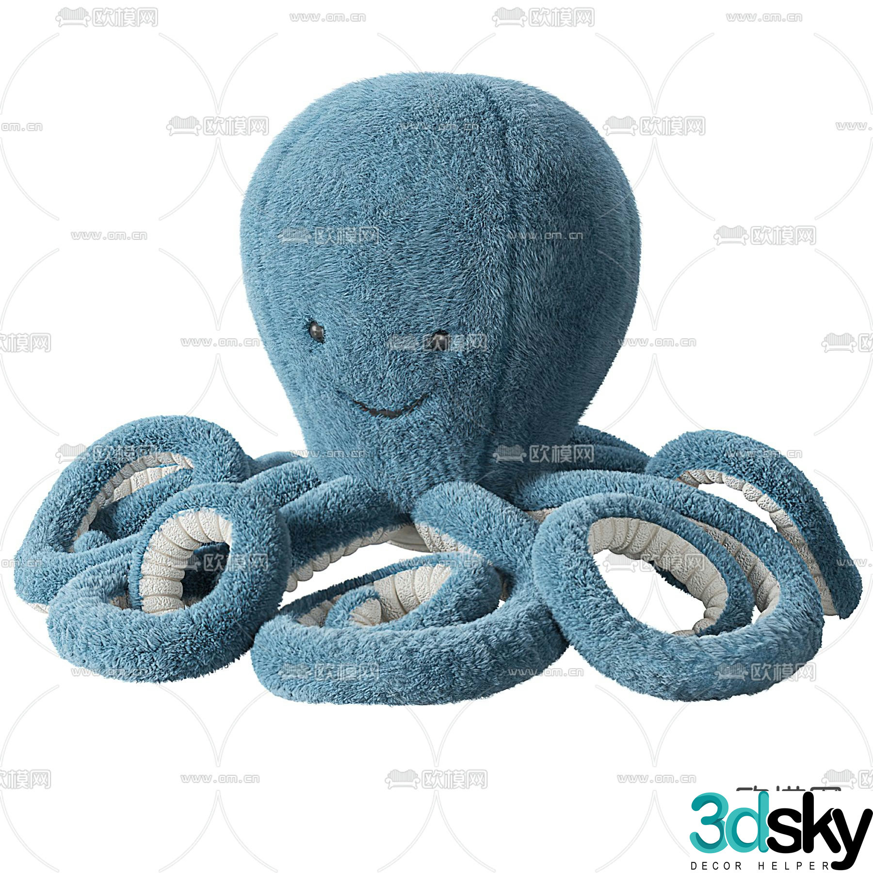 Modern octopus plush toy 3d model