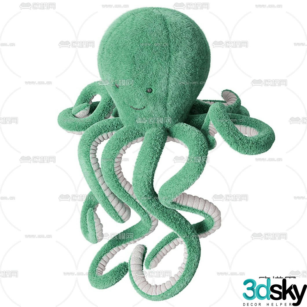 Modern octopus doll toy 3d model