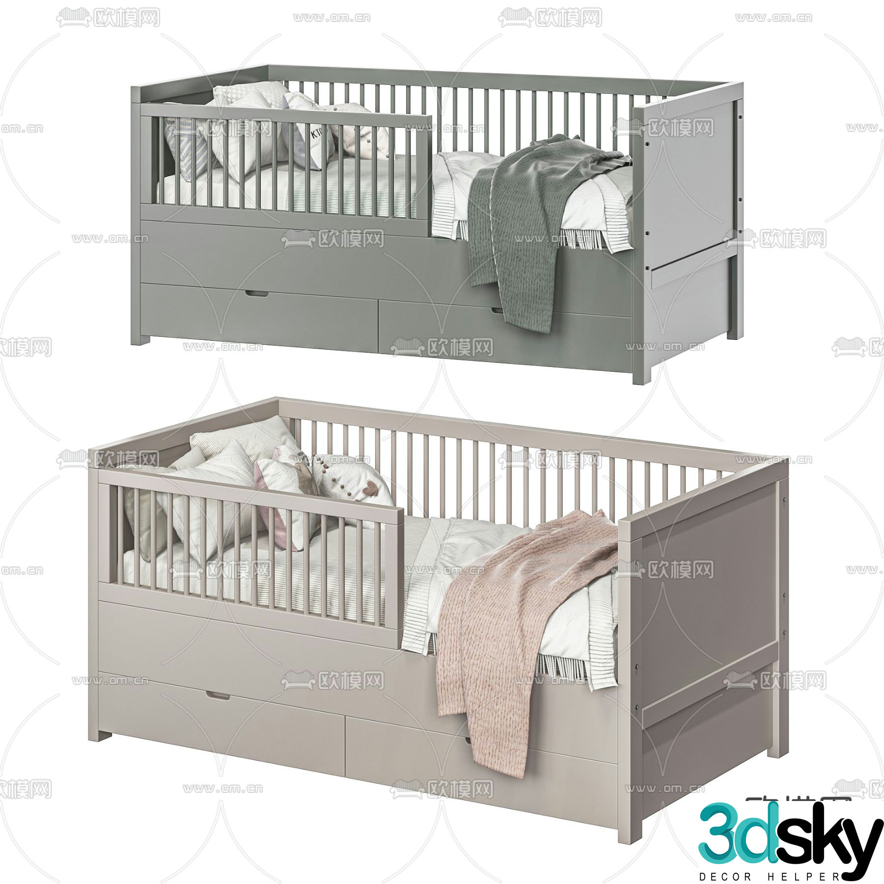 Modern crib 3d model