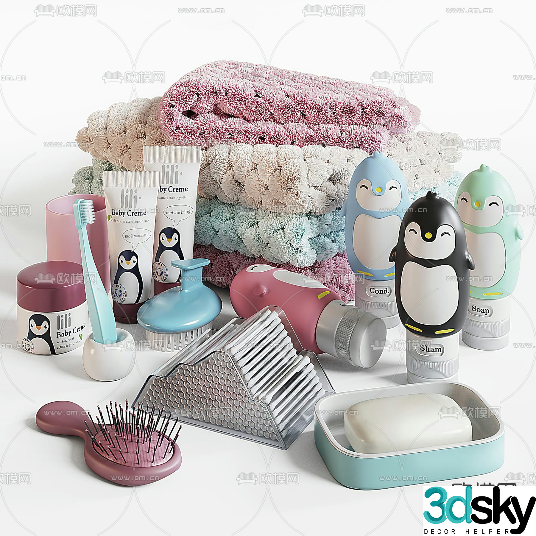 Modern children’s washing supplies 3d model