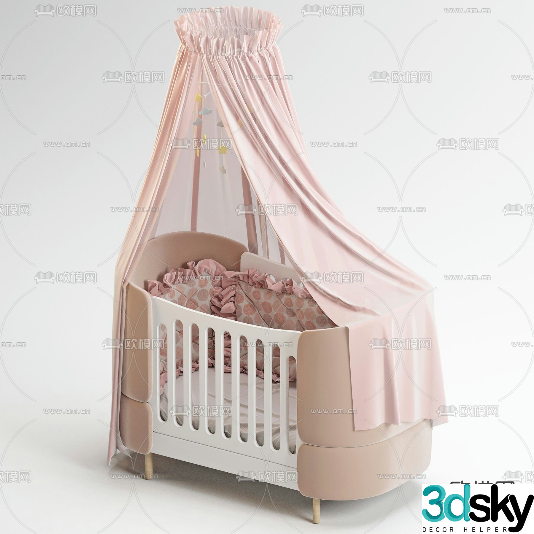 Modern crib 3d model