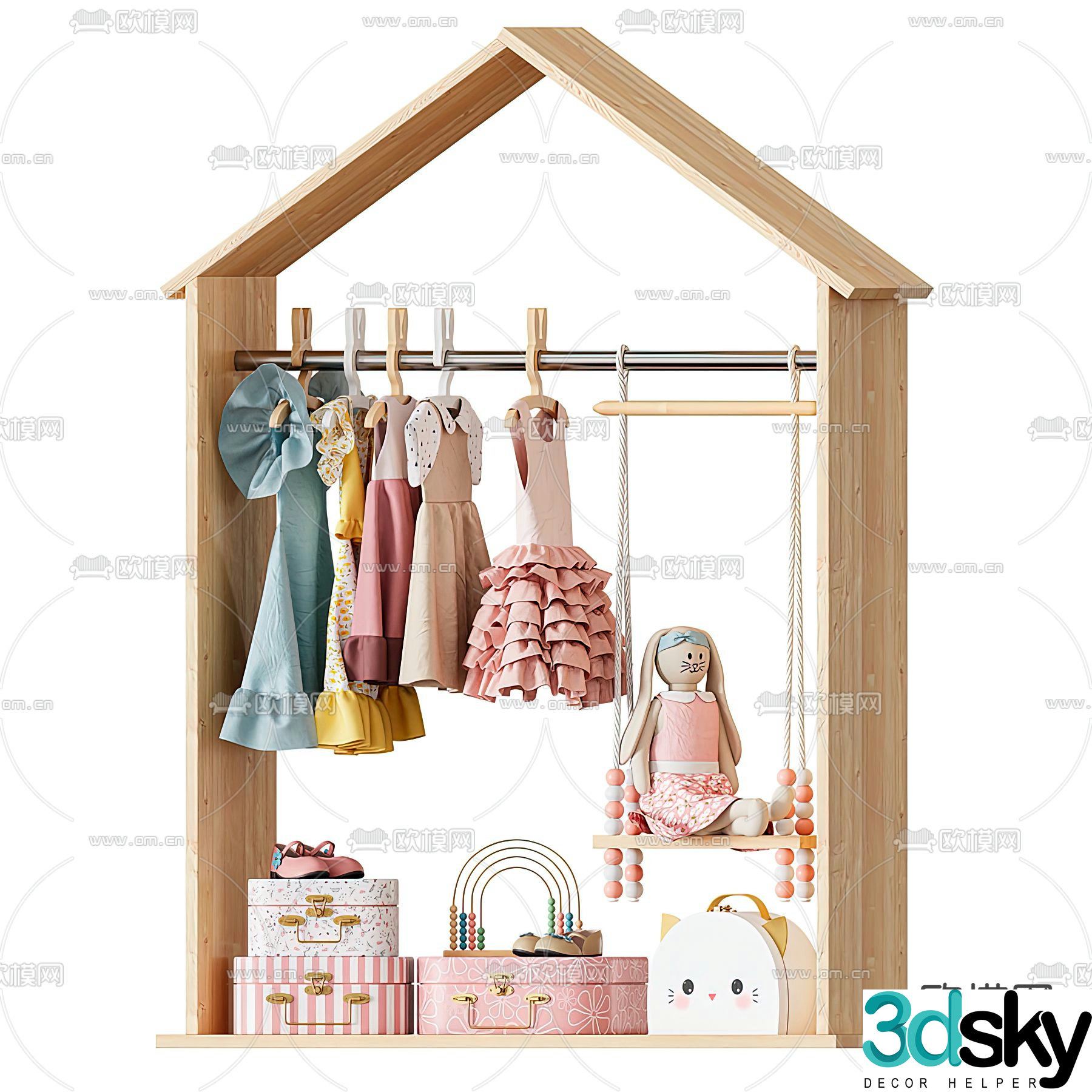 Nordic children’s wardrobe hanger 3d model