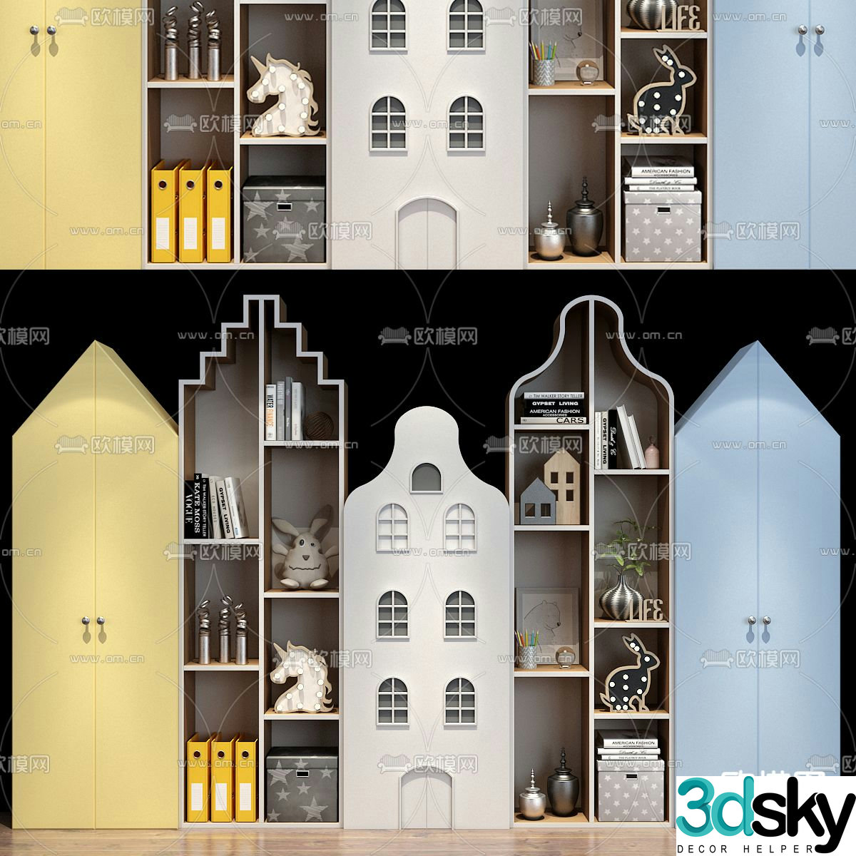 Nordic children’s decorative cabinet 3d model
