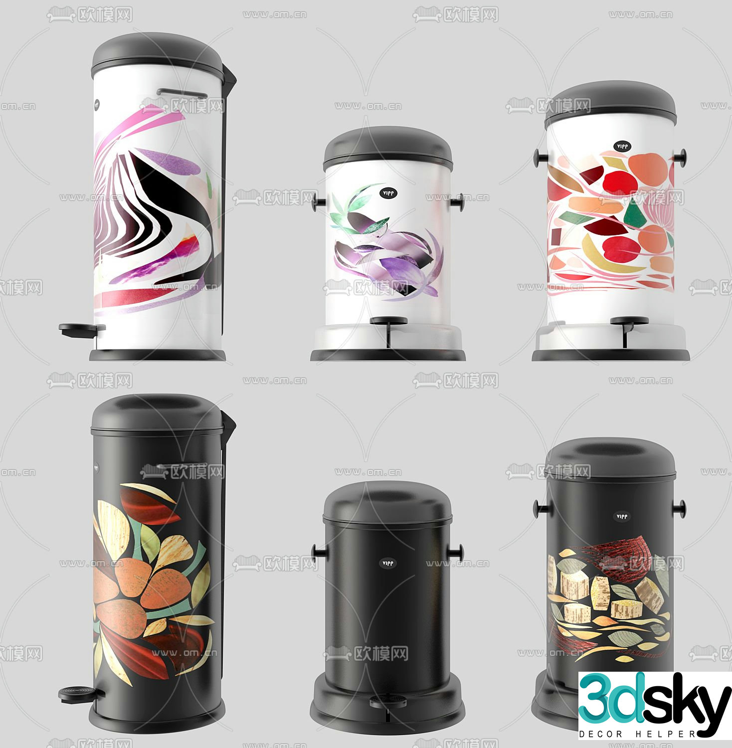 Modern trash can 3d model