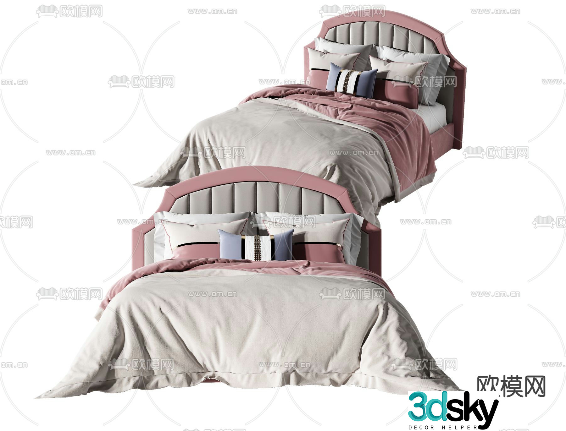 Modern fabric children’s bed 3d model