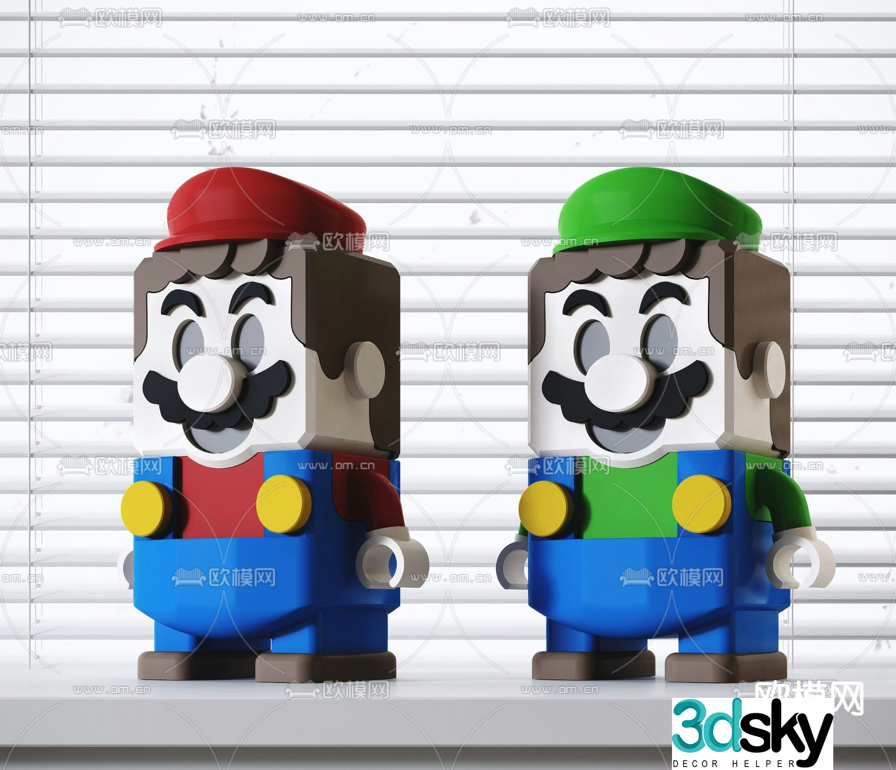 Modern Super Mario toy ornament 3D model