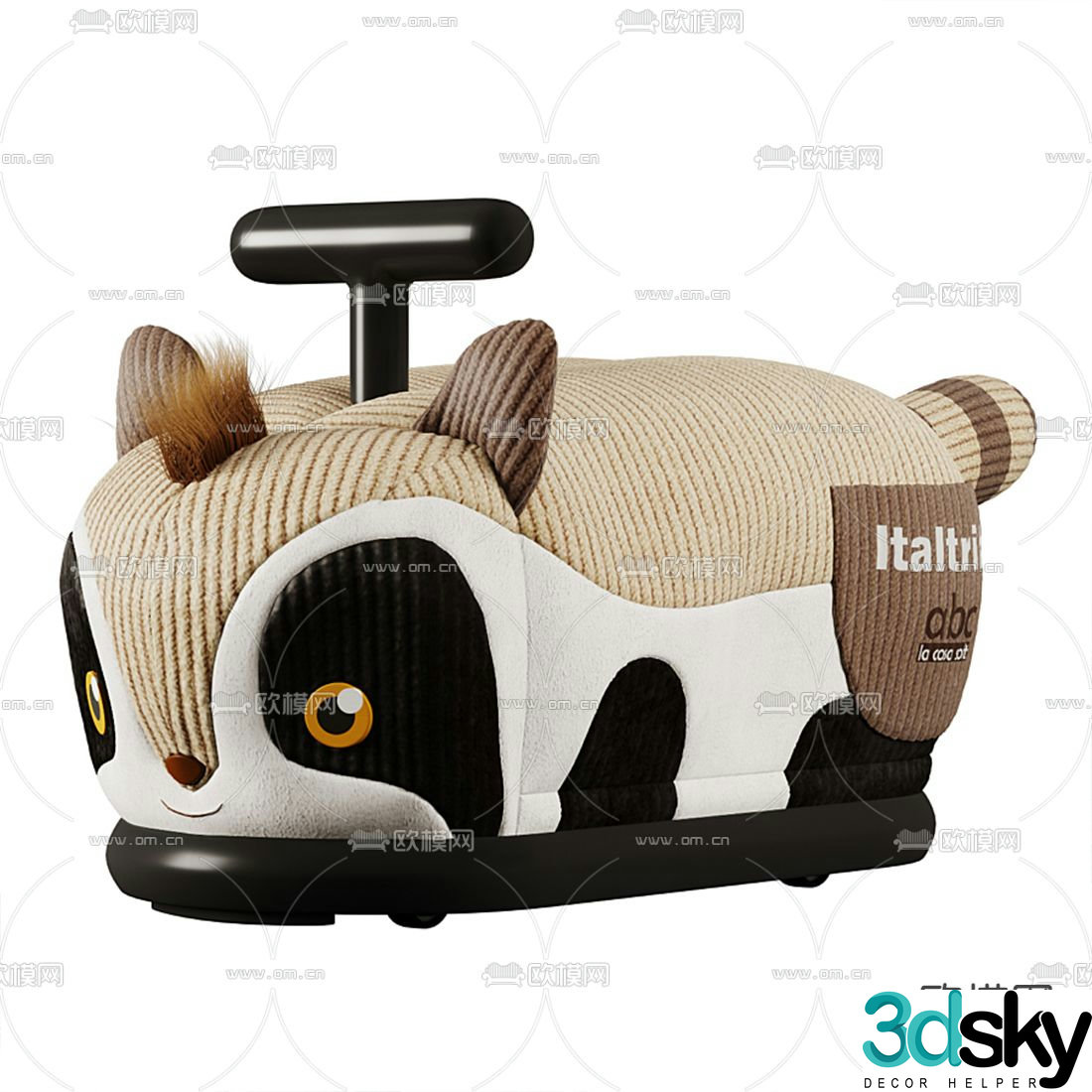 Modern children’s toy raccoon car 3d model