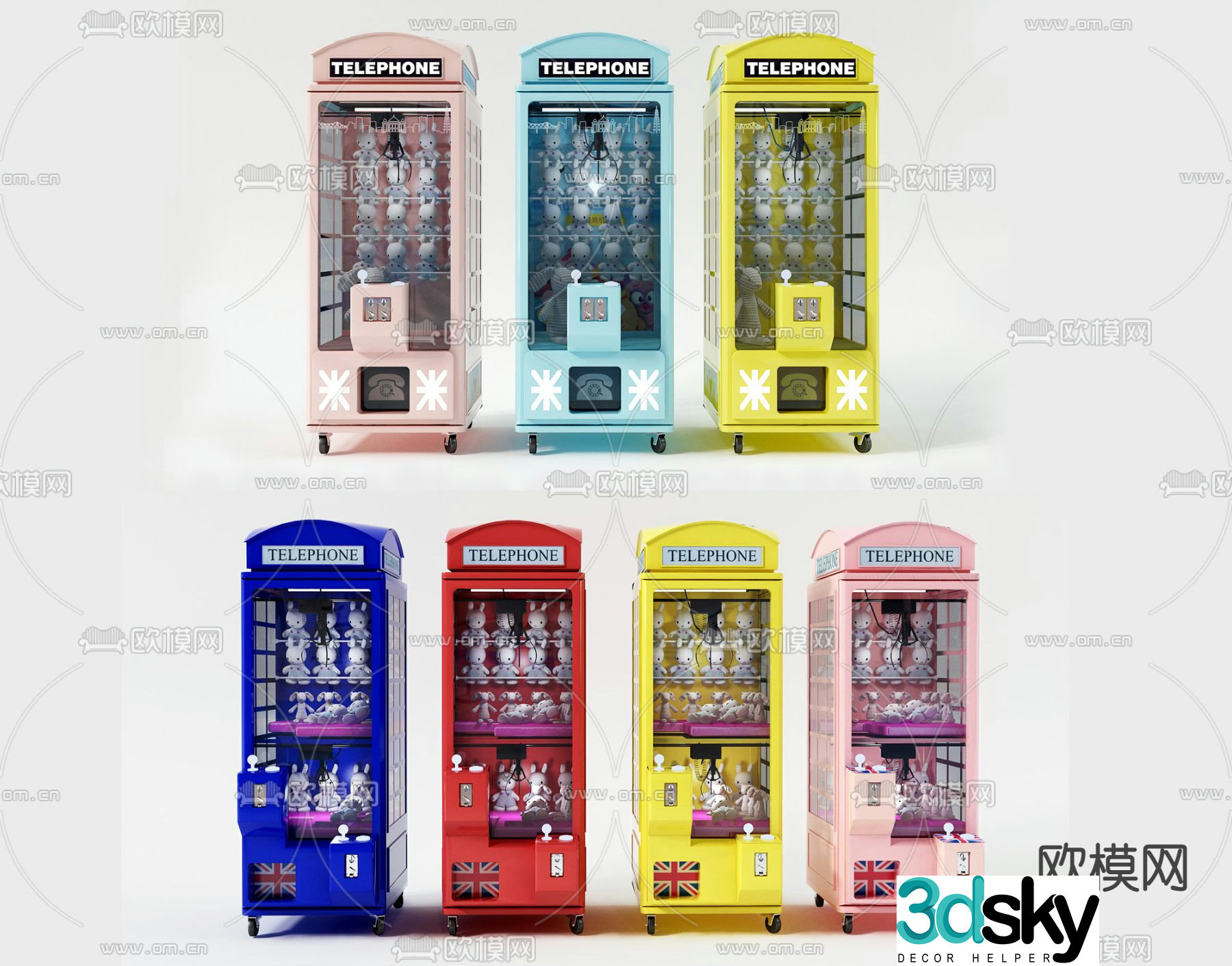 Modern playground claw machine 3d model