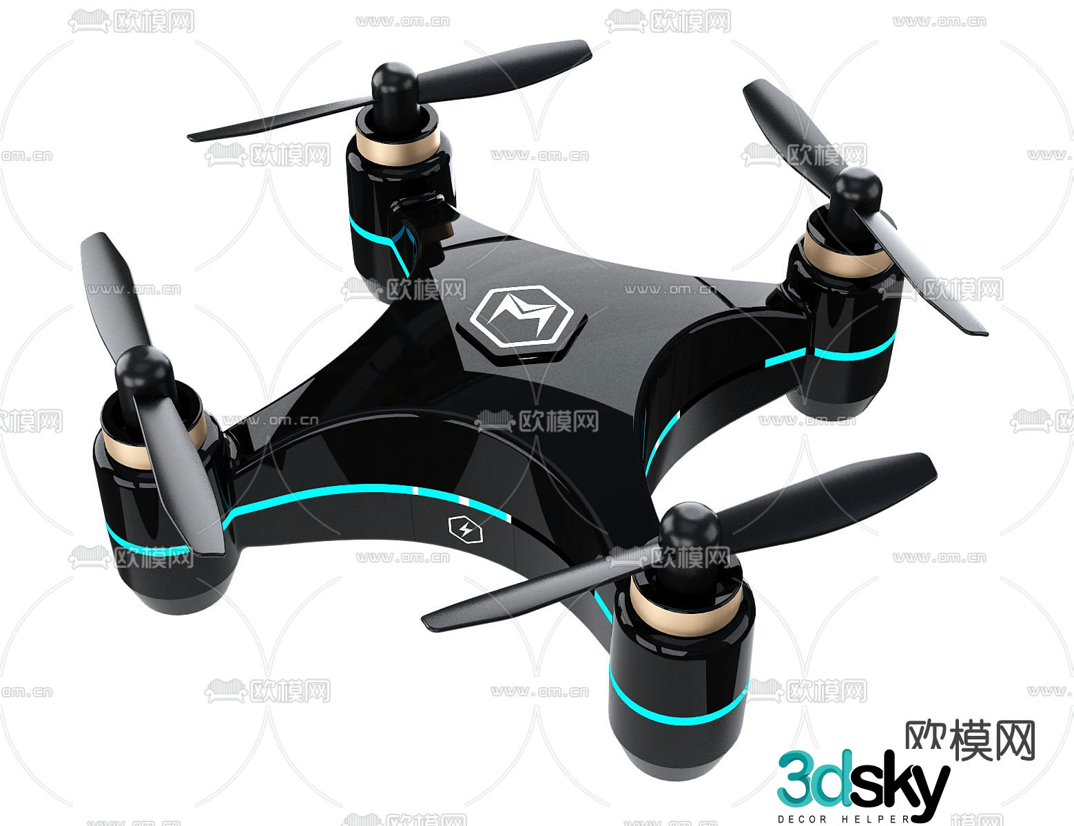 Modern smart drone 3d model