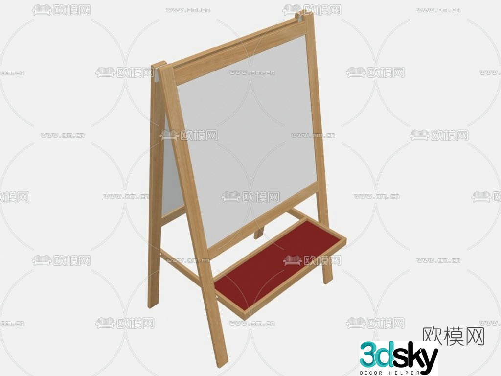 Modern wooden easel free 3d model