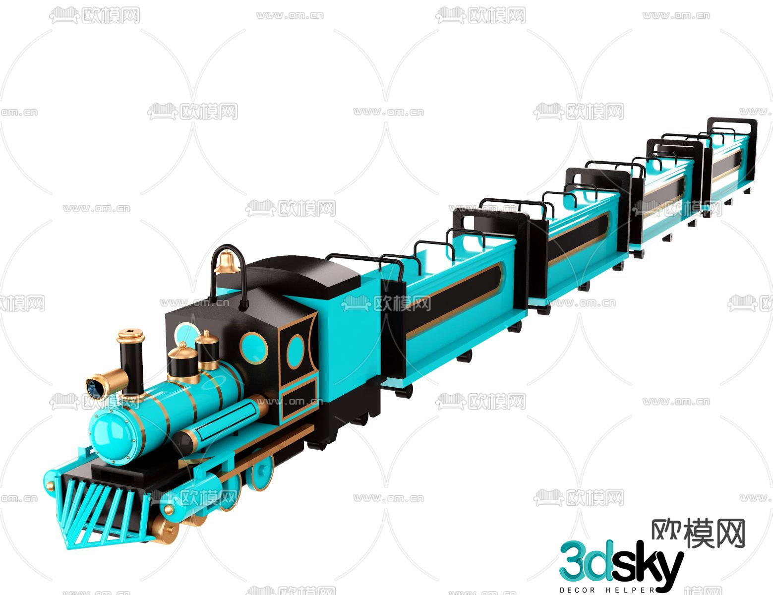 Modern children’s toy train 3d model