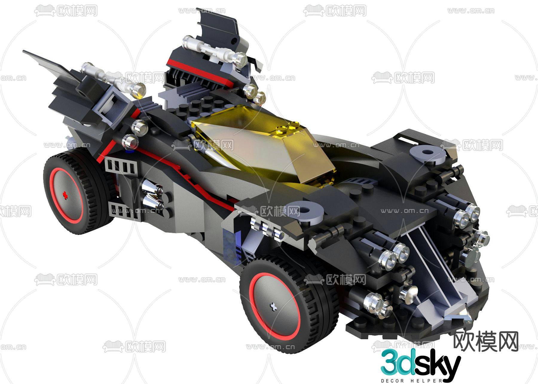 Modern toy car racing 3d model