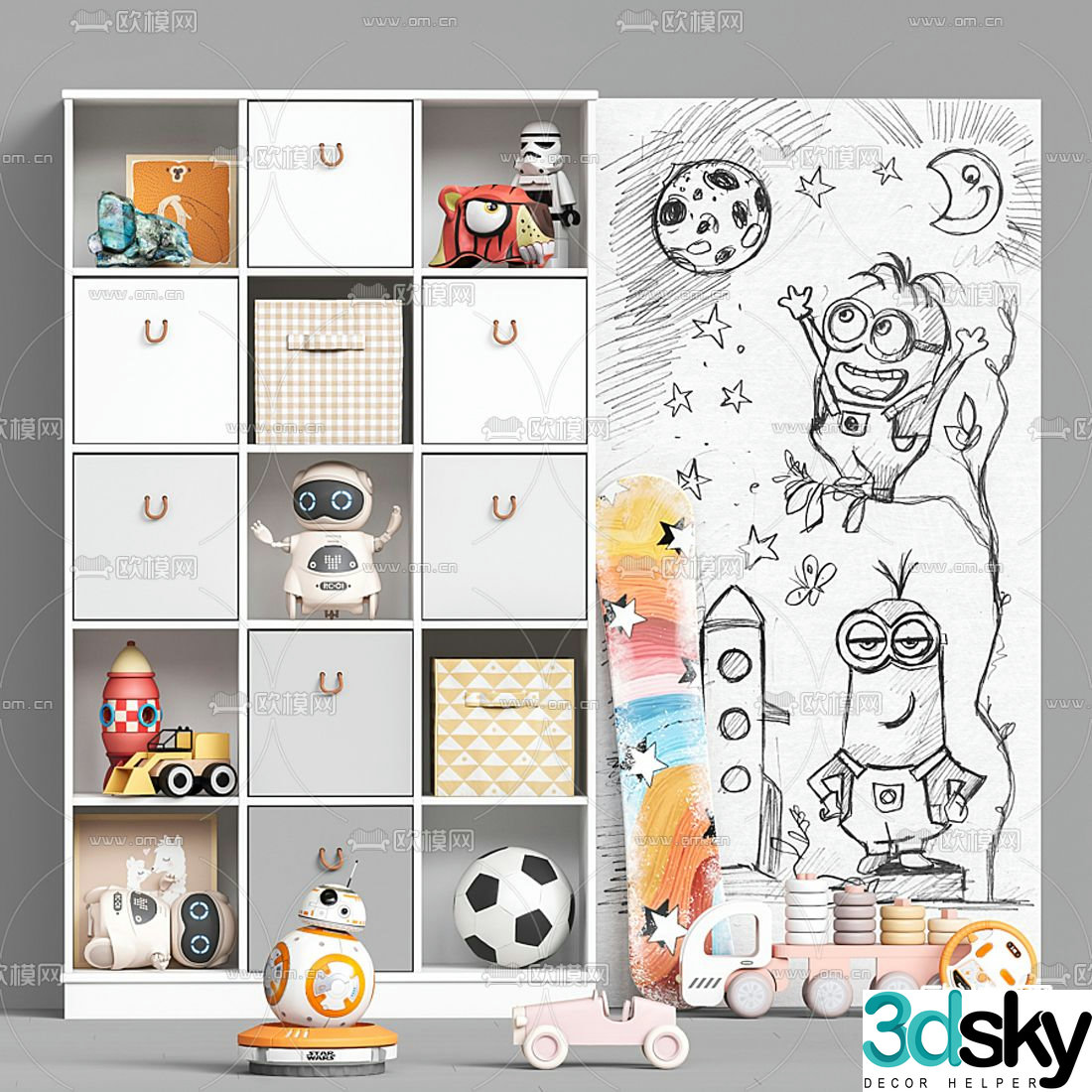Modern children’s locker 3d model