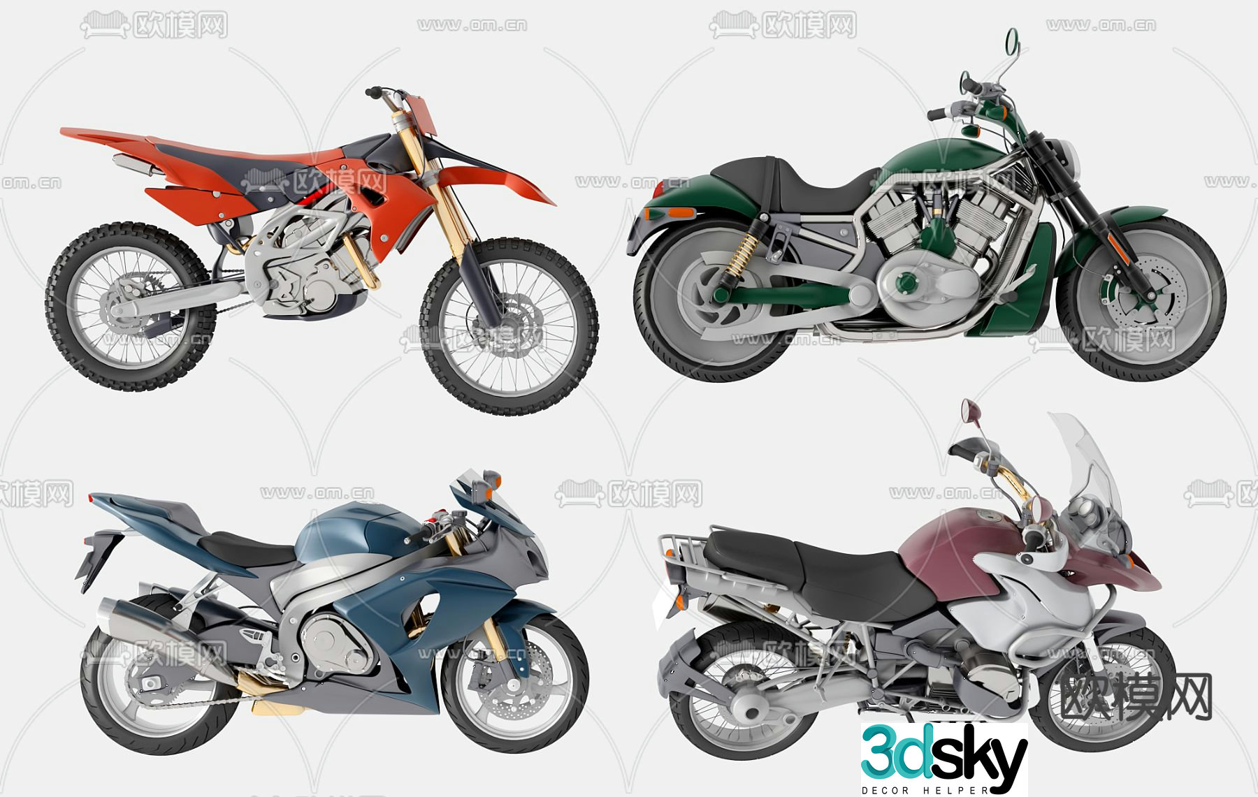 Modern motorcycle 3d model