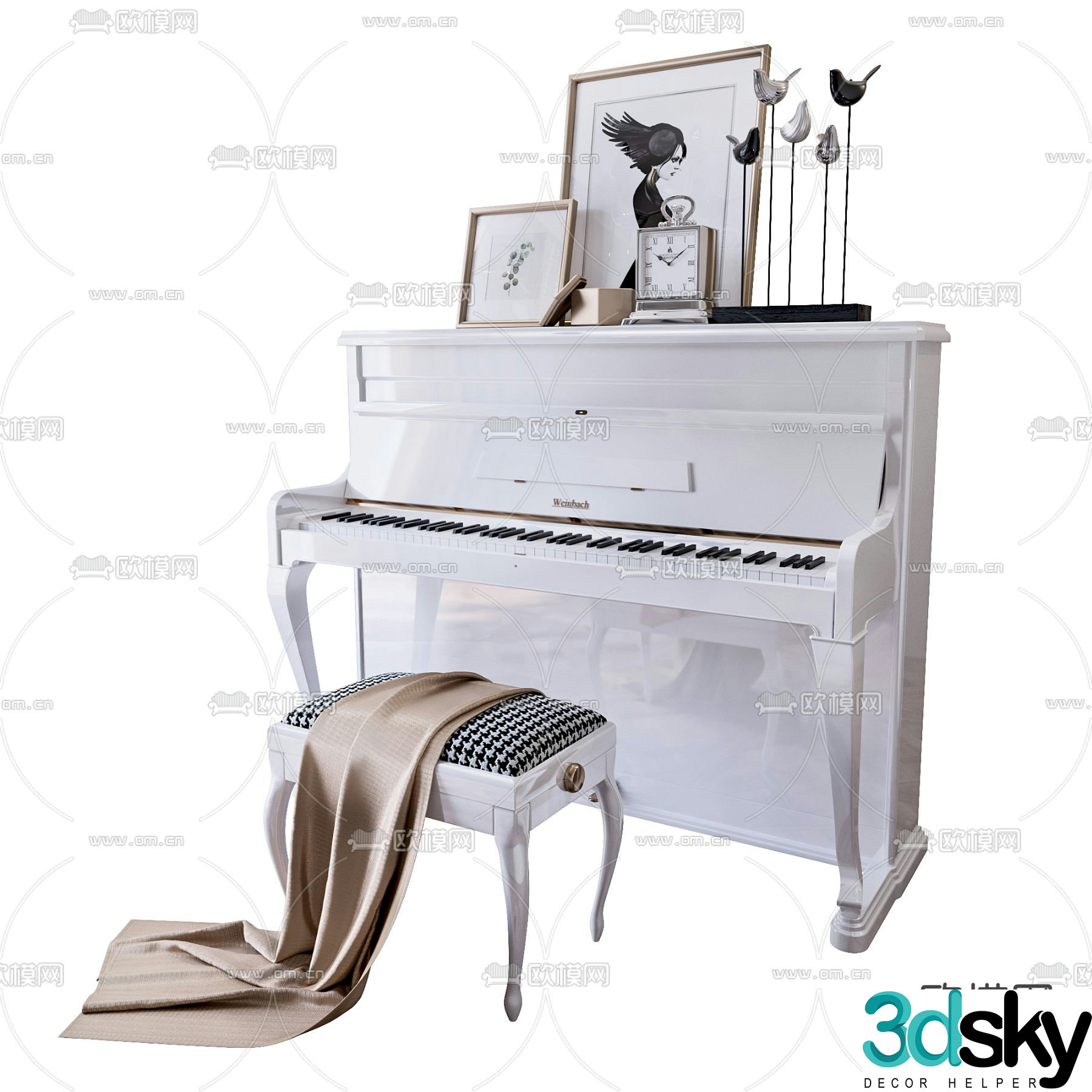 modern piano 3d model
