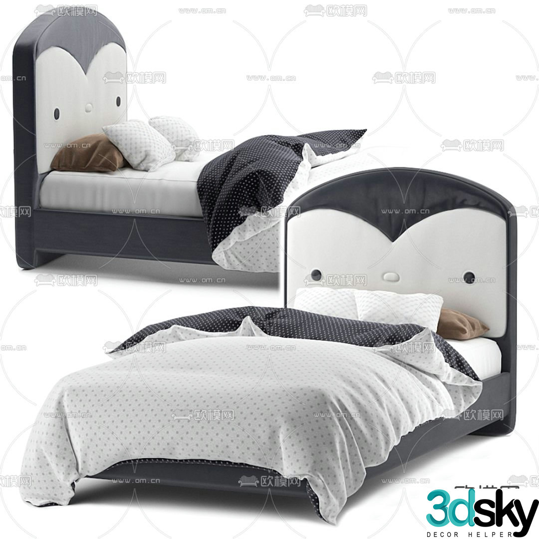 Modern penguin children’s bed 3d model