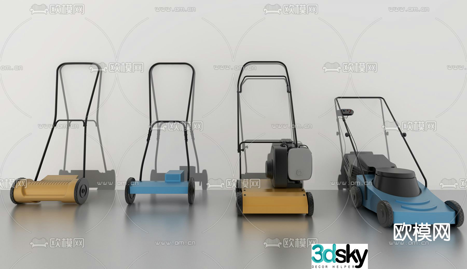 Modern lawnmower 3d model