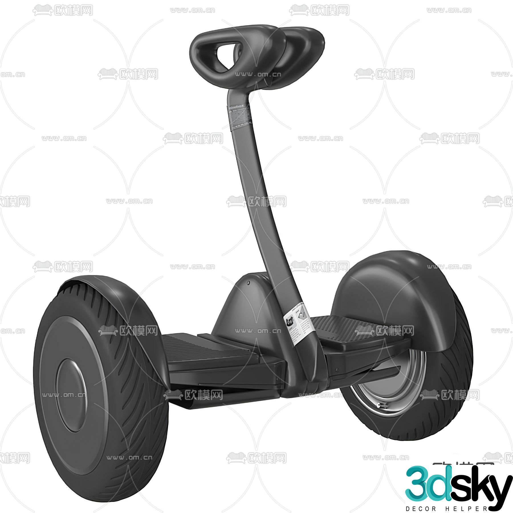 Modern electric balance car 3d model