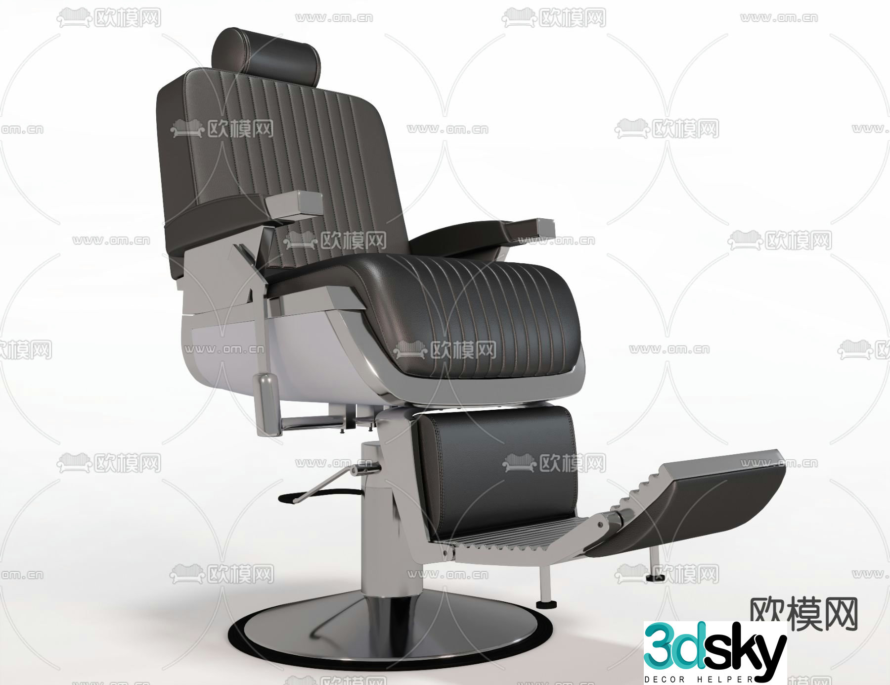 Modern leather barber chair 3d model
