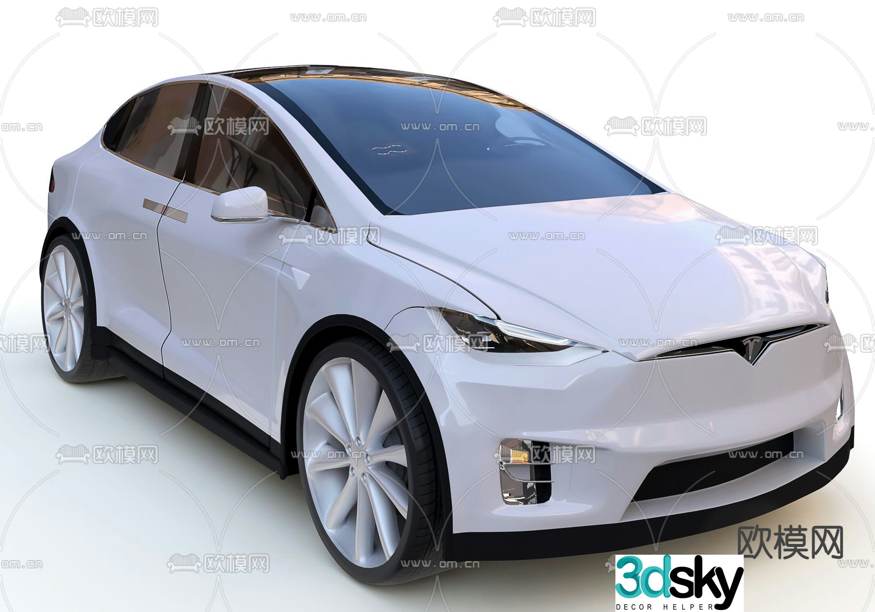 Modern Tesla car 3d model