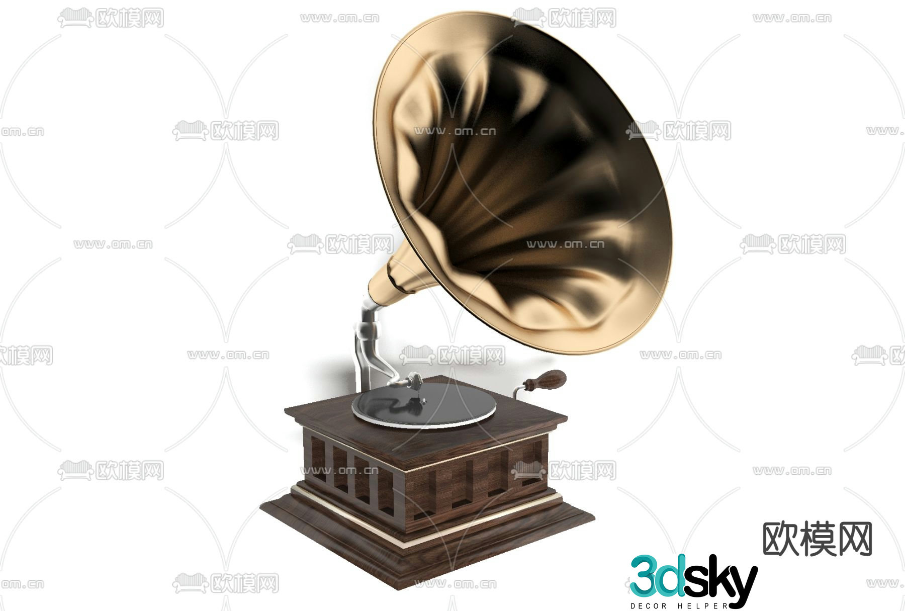 European classical gramophone free 3d model