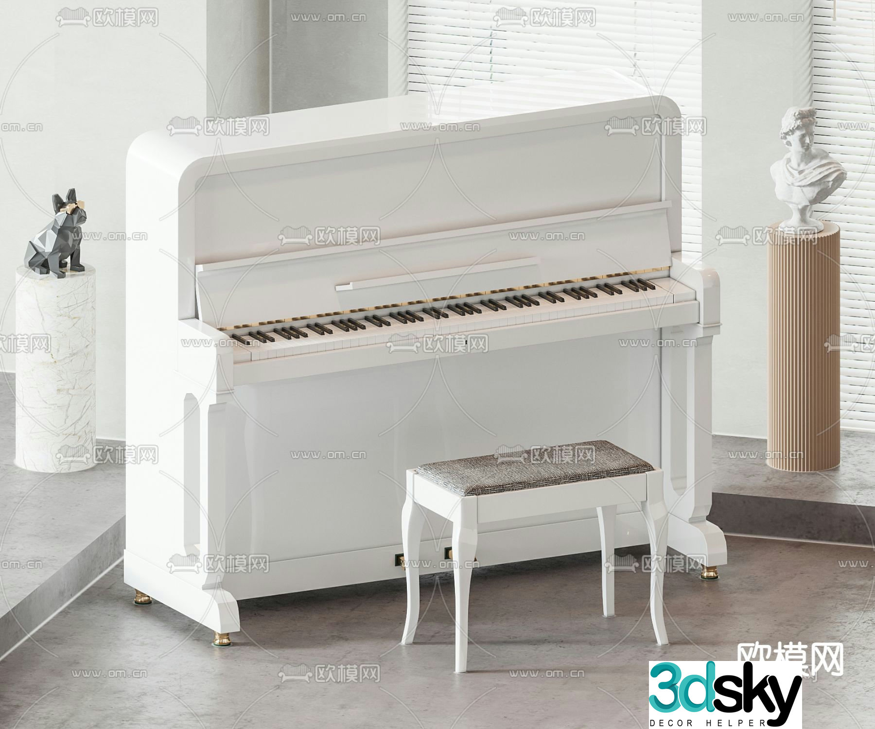 modern piano 3d model