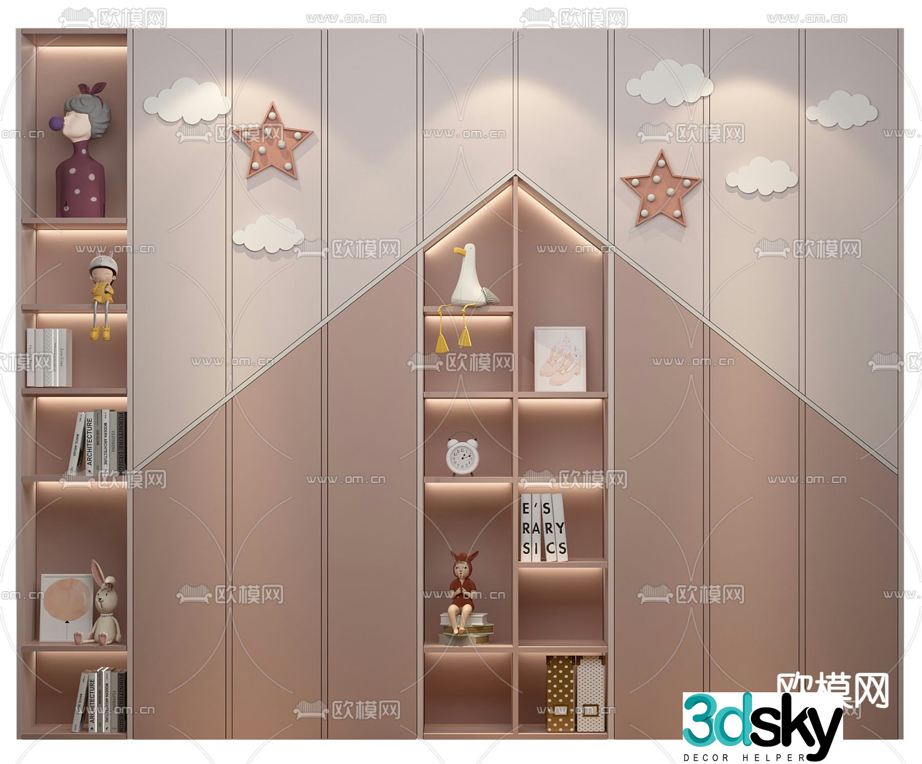 Modern children’s wardrobe 3d model