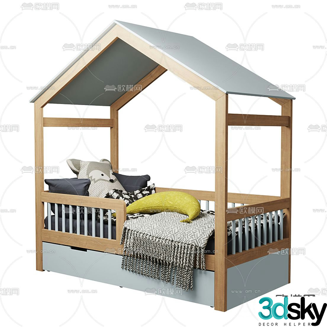 Modern children’s bed 3d model