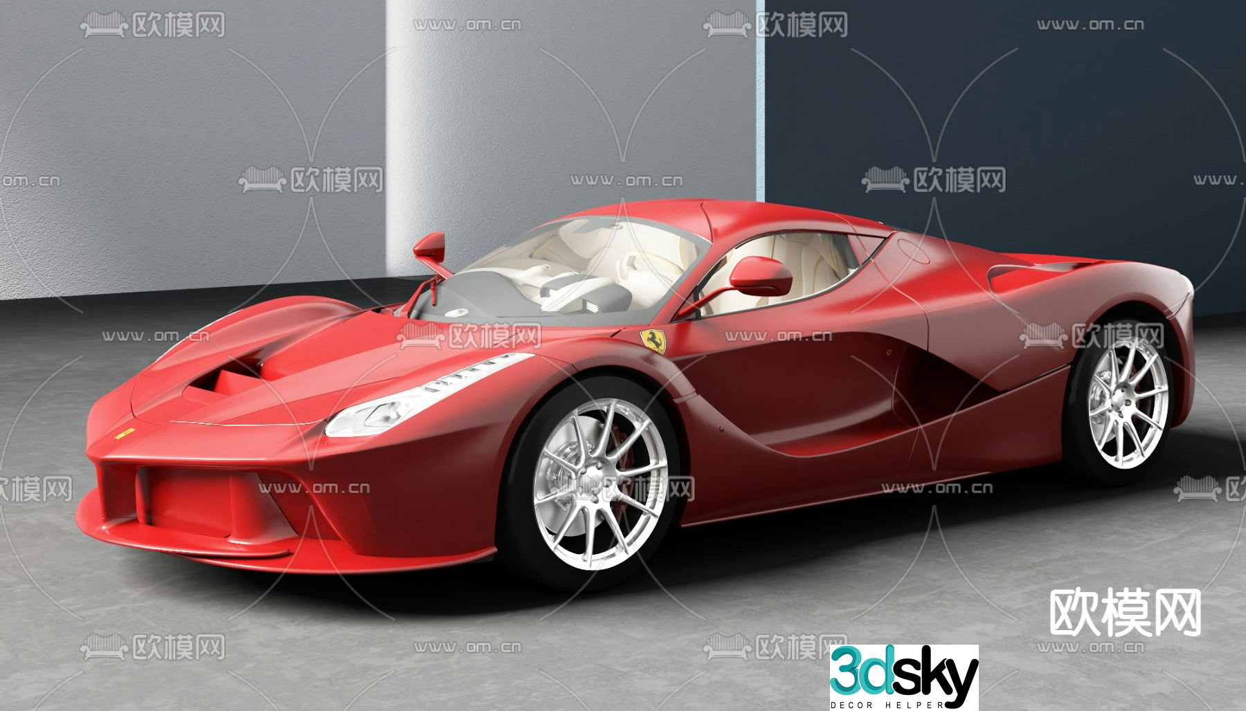 Modern sports car Ferrari 3d model