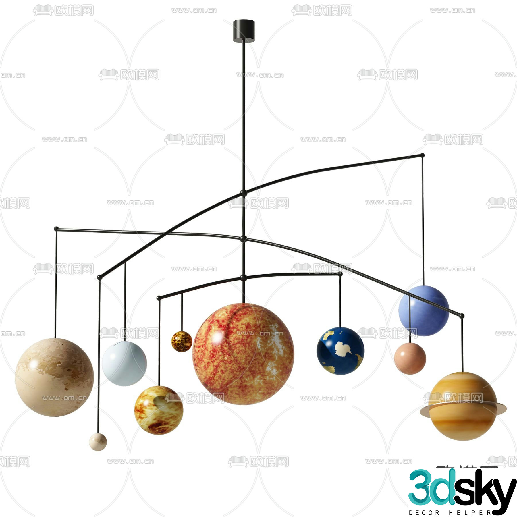 Modern planet children’s pendant 3d model