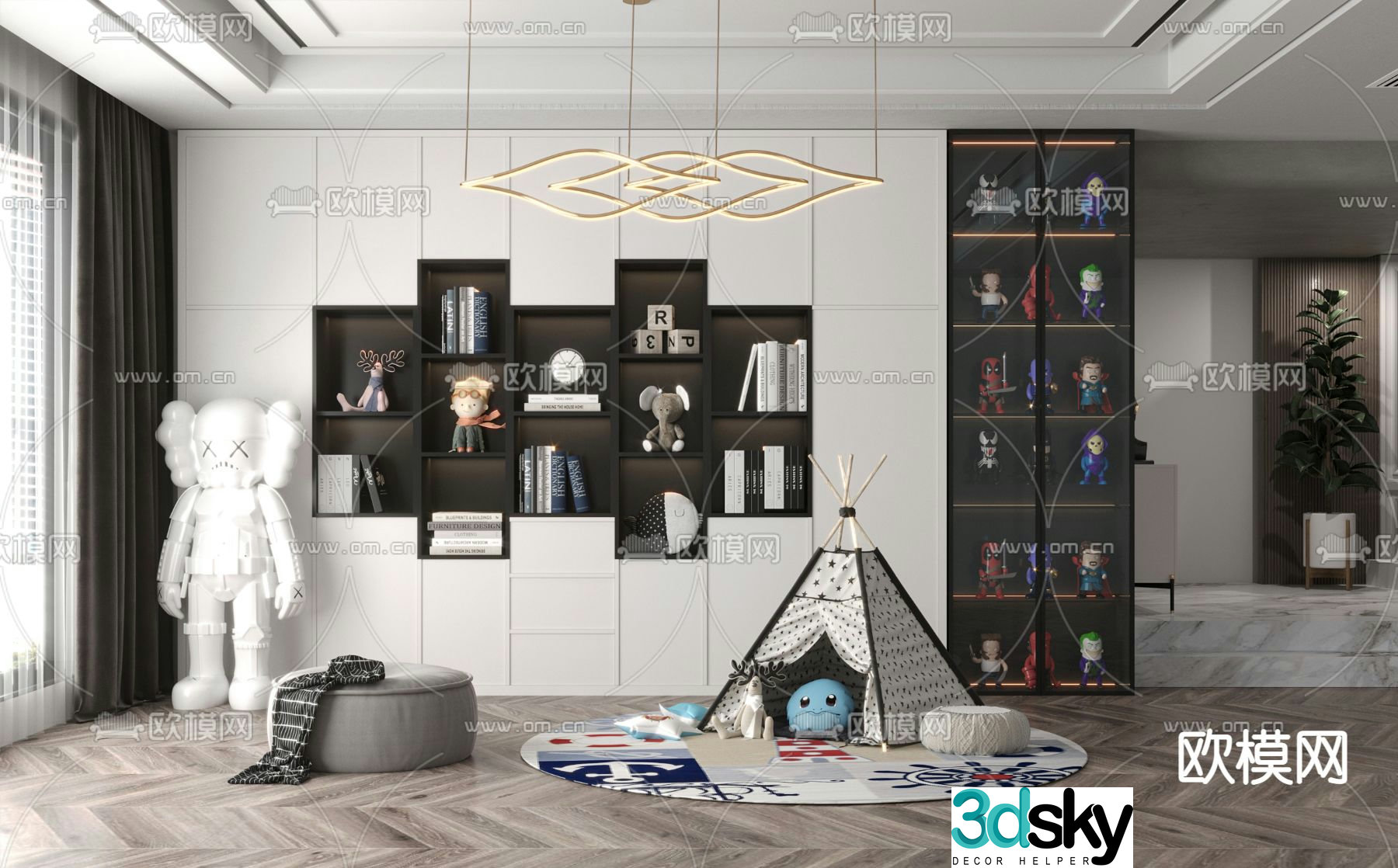 Modern decorative cabinet children’s toys 3d model