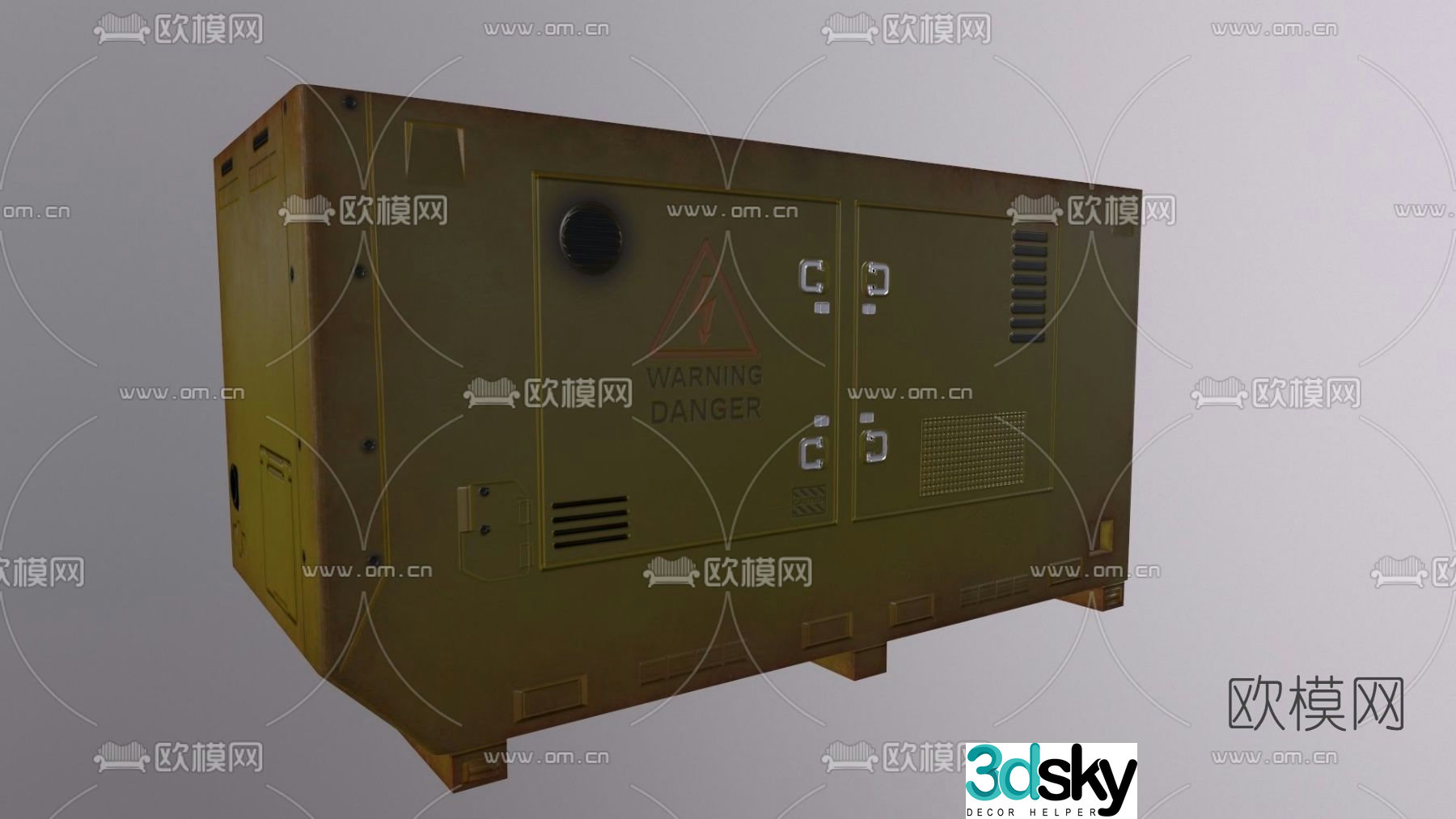 Modern military power supply box free 3d model