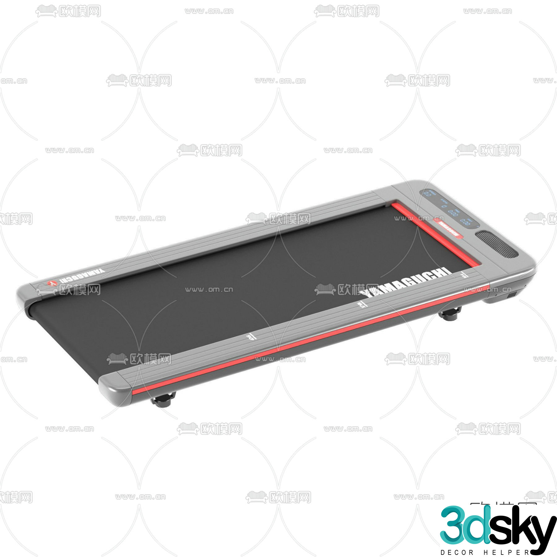 Modern treadmill free 3d model